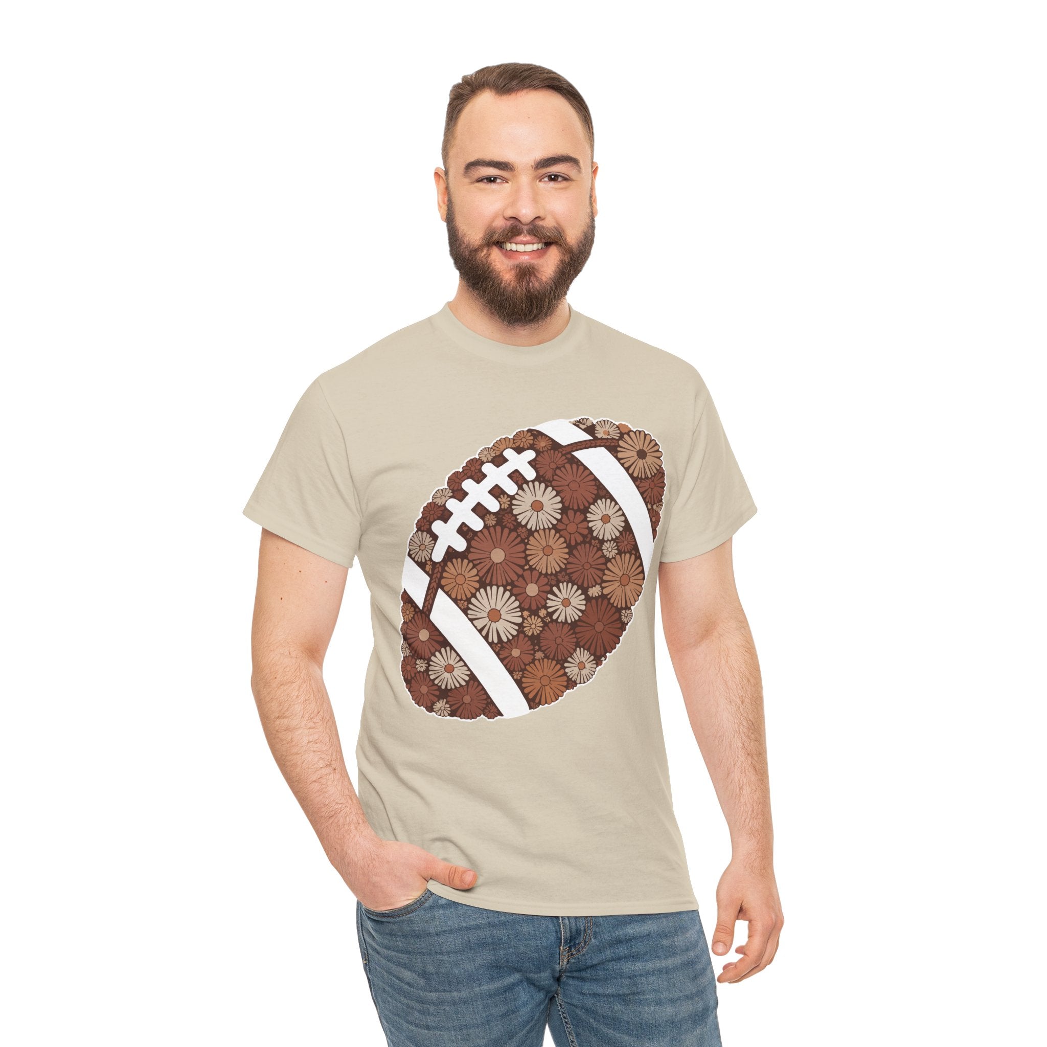 Game Day Touch Down Football Tee — Helmets, Flags & Cheer Icons Unisex Cotton Tee