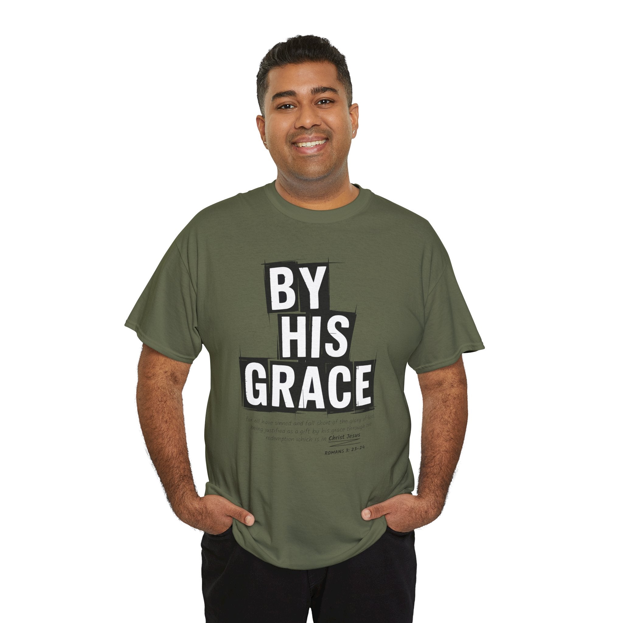 By His Grace tee — Minimalist Faith Christian Unisex Cotton T-Shirt
