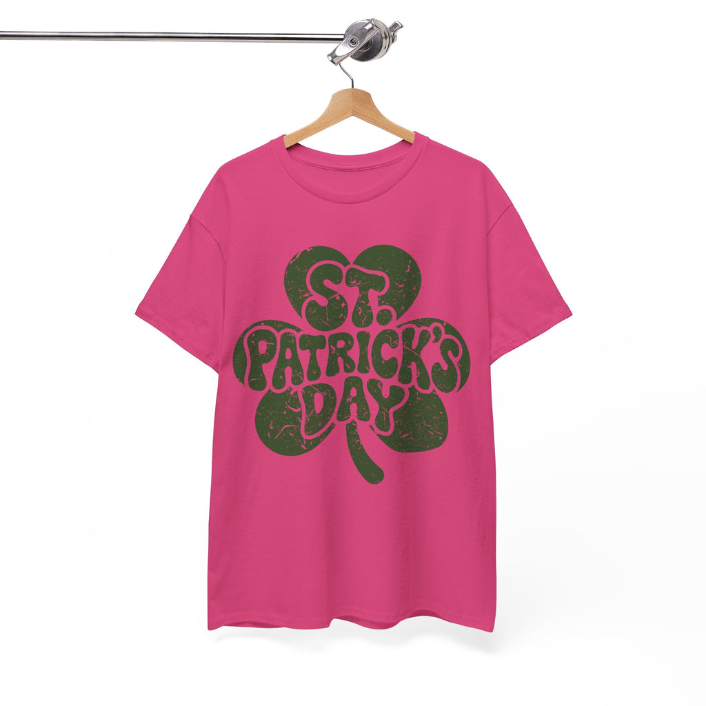 St. Patrick's Day Shamrock Tee — Retro Bubble Lettering Unisex Cotton Tee