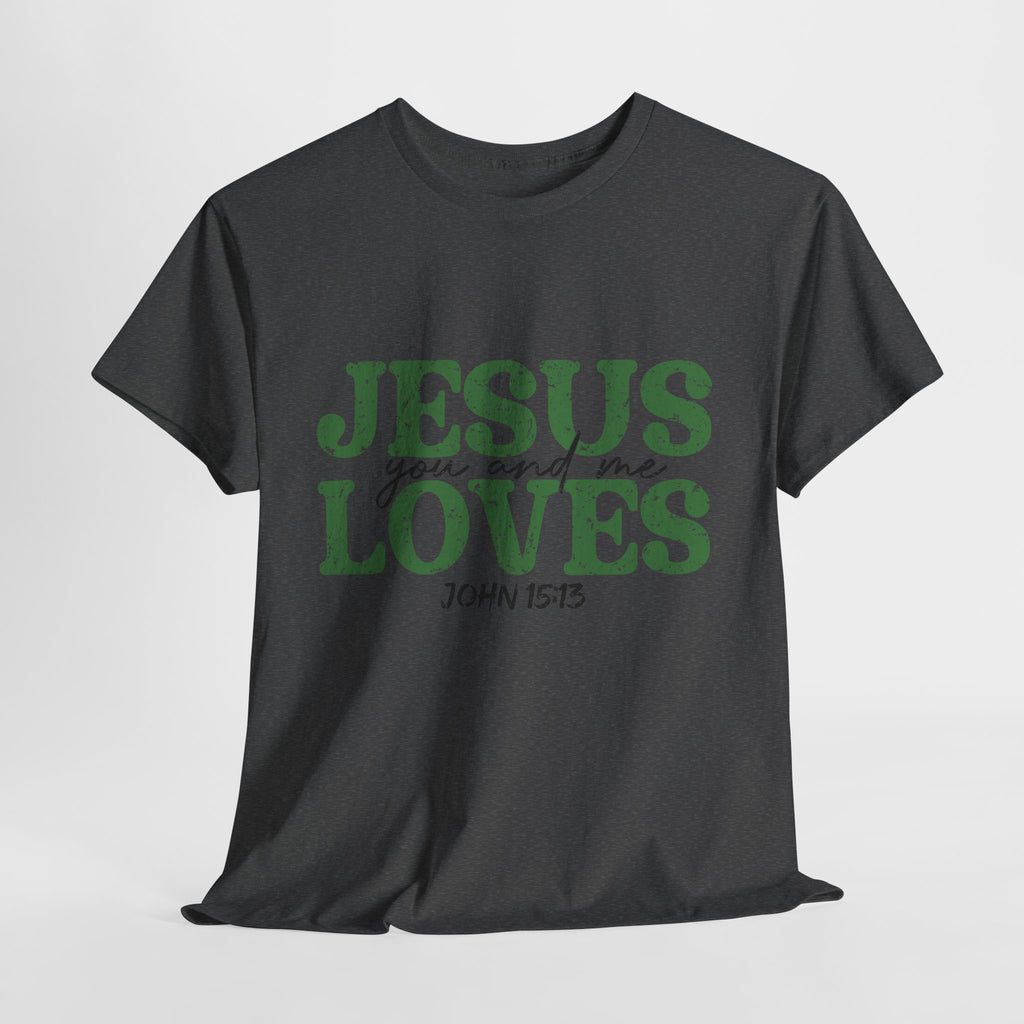 Jesus Loves Vintage Tee — Green Retro Christian Unisex Cotton T-Shirt