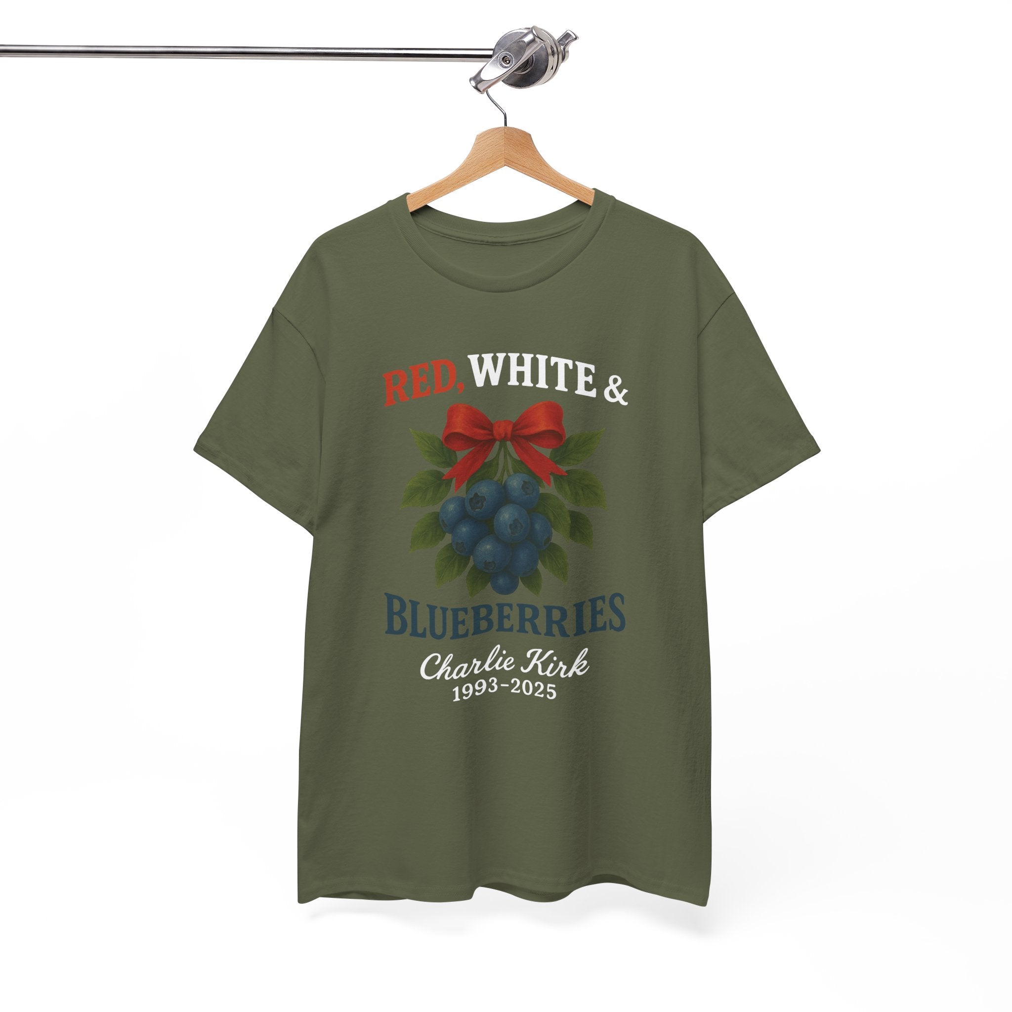 Red, White & Blueberries T-Shirt — Patriotic Blueberry Graphic Unisex Cotton Tee