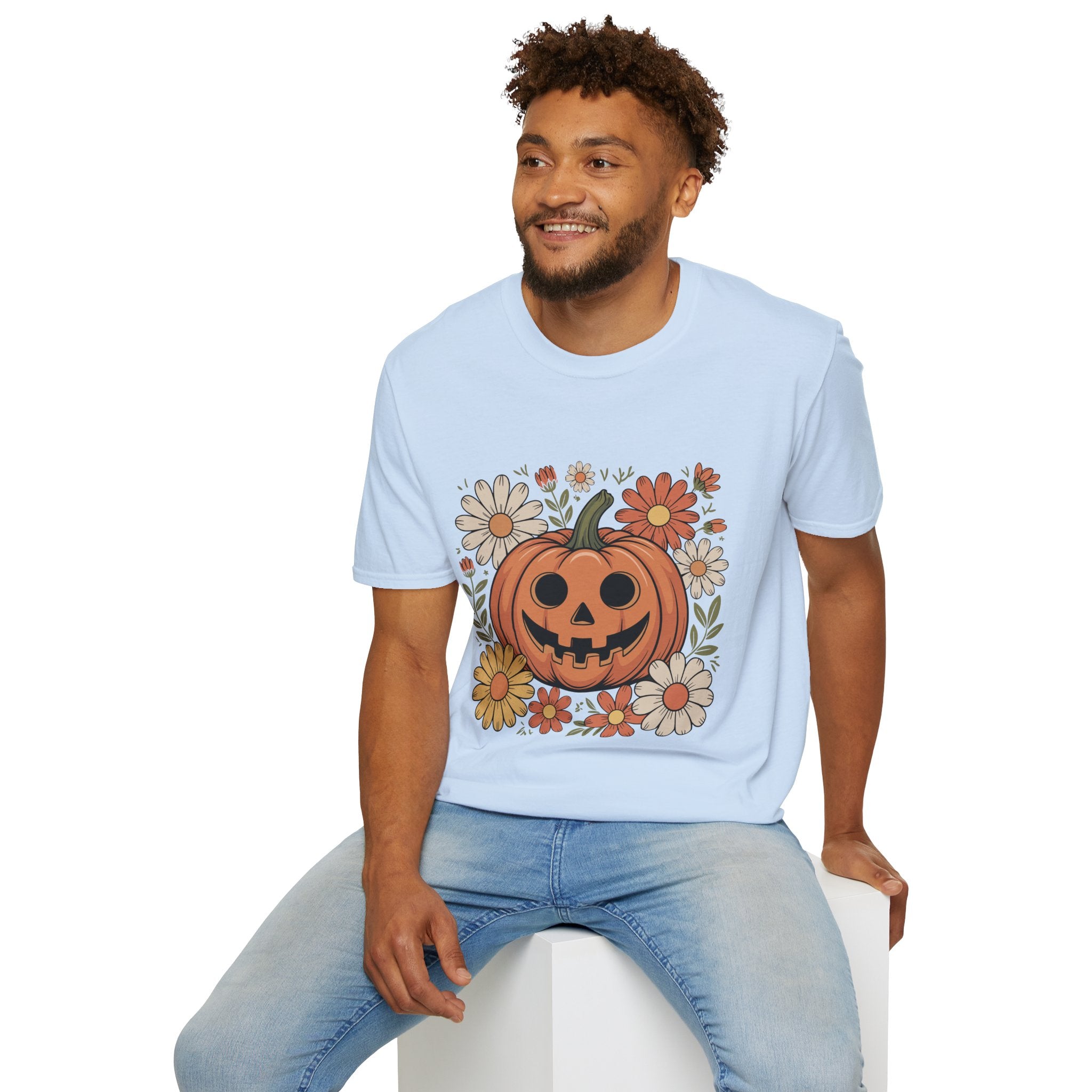 Spooky Floral Pumpkin T-Shirt