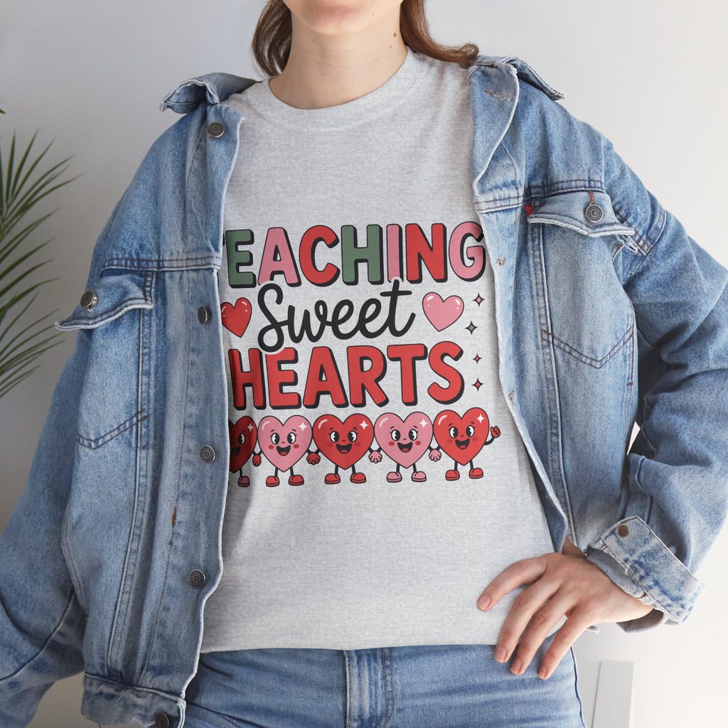 Teaching Sweet Hearts Valentine Teacher Unisex Cotton T-Shirt