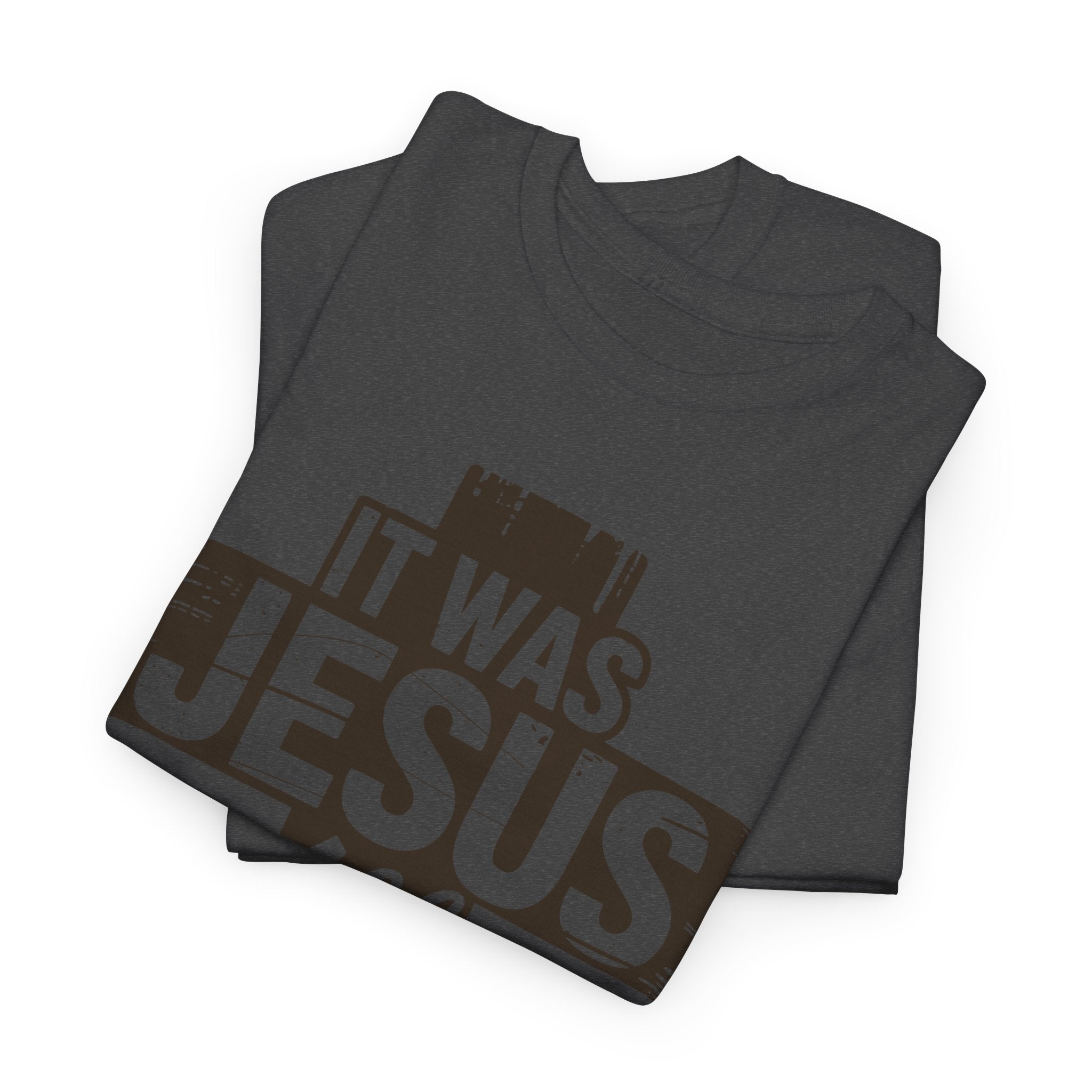 It Was Jesus All Along T-Shirt — Rustic Brown Cross Christian Unisex Cotton Tee