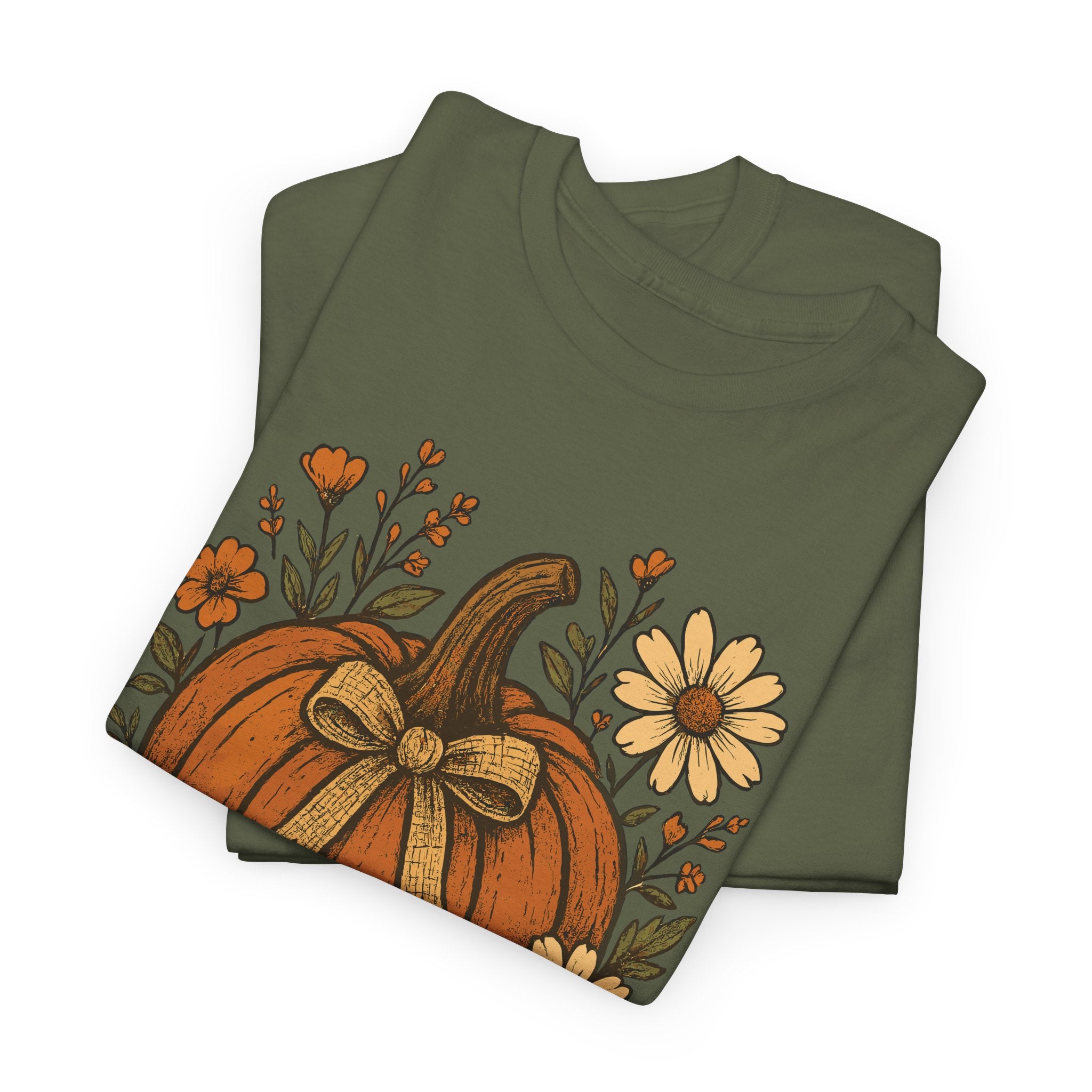 Pumpkin Daisy Unisex Cotton Tee