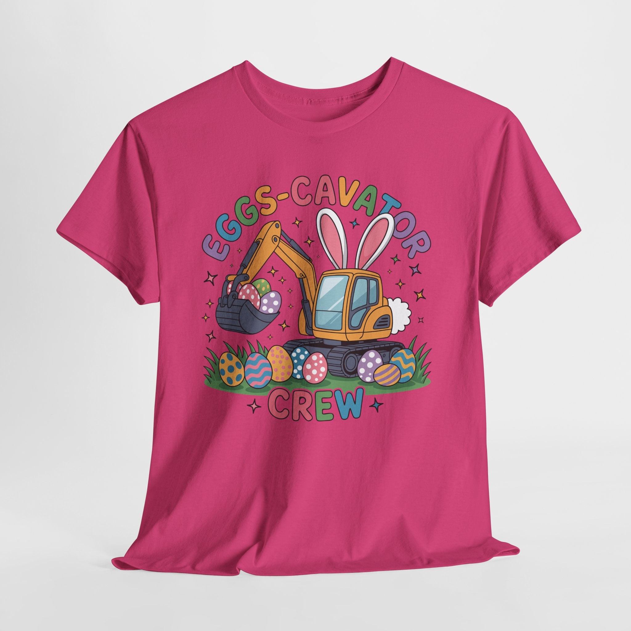 Easter 'Eggs-cavator Crew' Kids Tee — Excavator Bunny & Eggs Unisex Cotton Tee