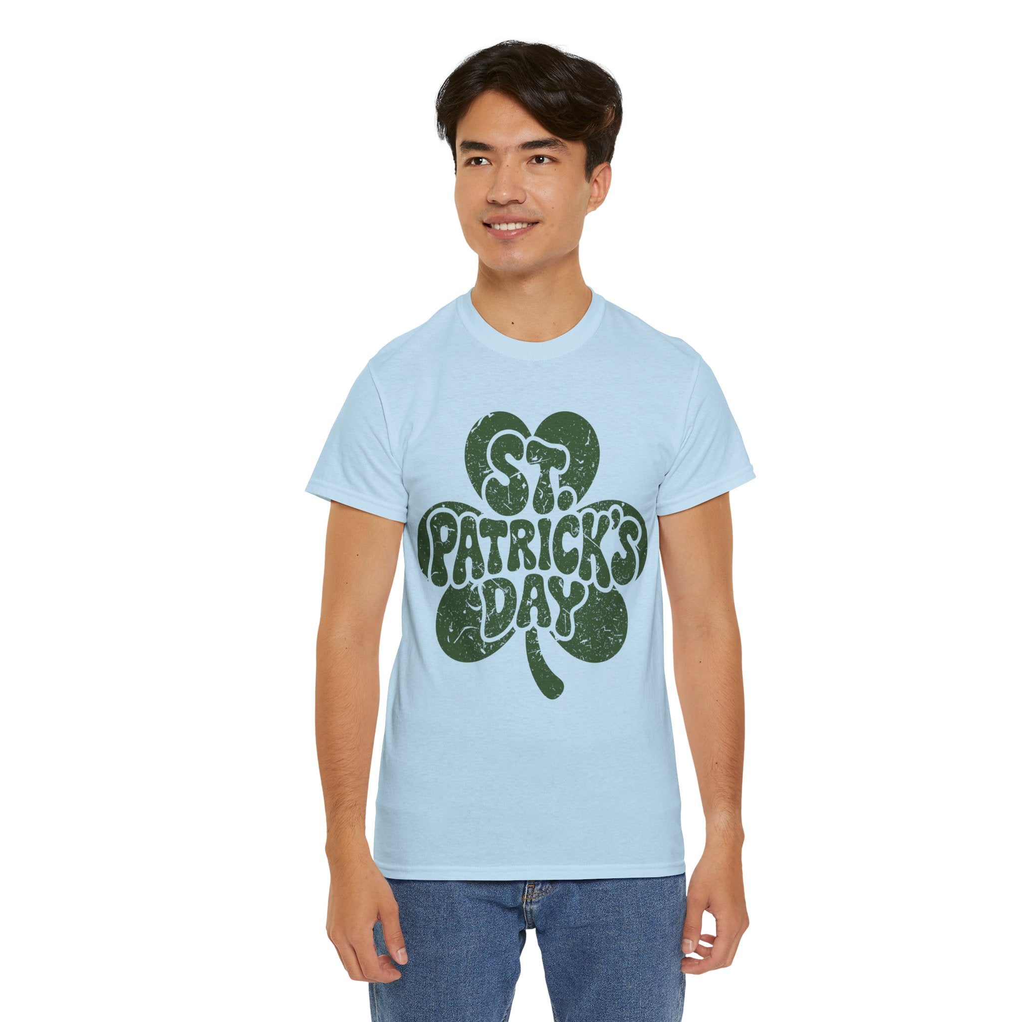 St. Patrick's Day Shamrock Tee — Retro Bubble Lettering Unisex Cotton Tee