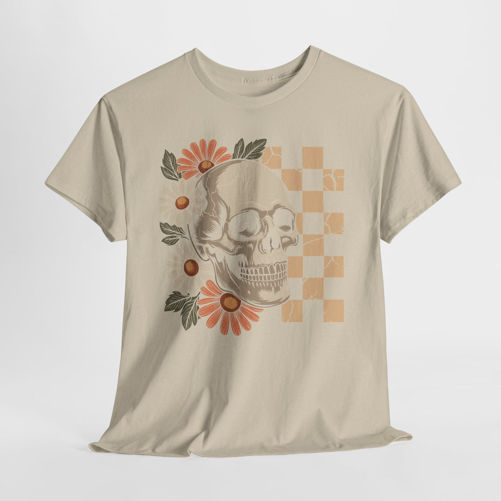 Skull Daisy Unisex Cotton Tshirt