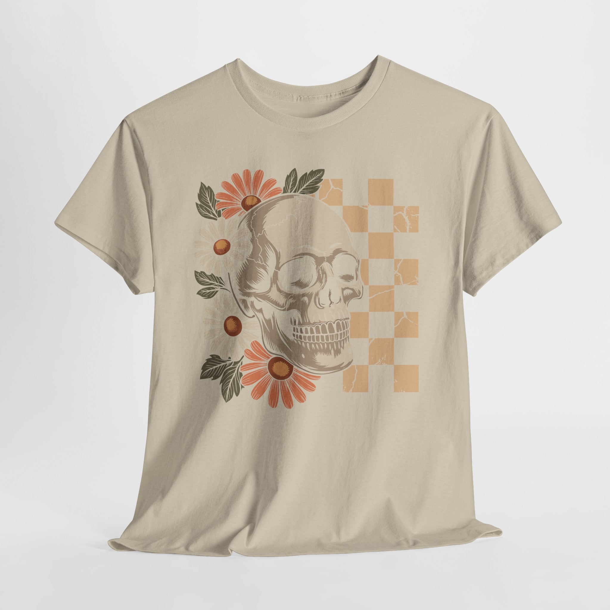 Skull Daisy Unisex Cotton Tshirt