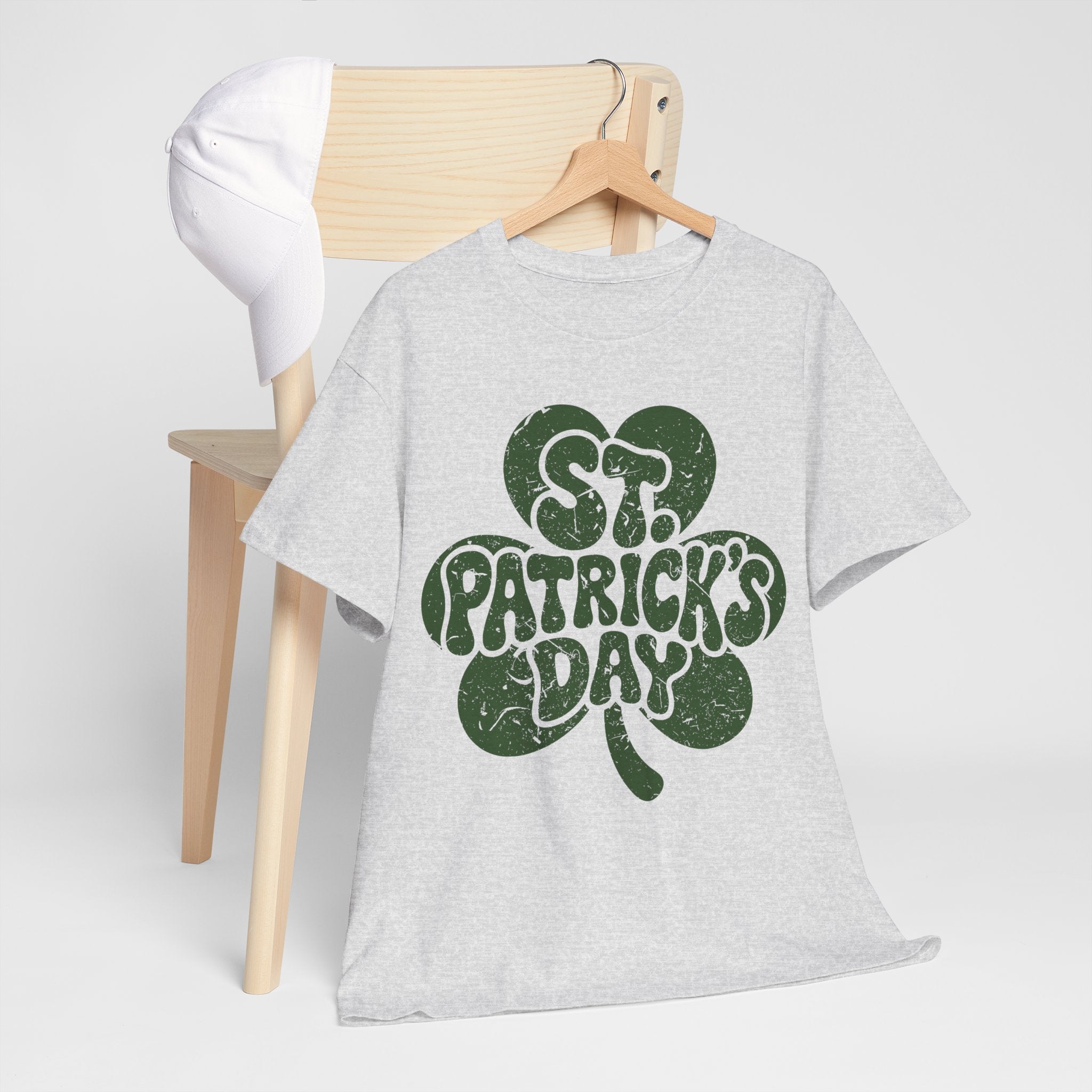 St. Patrick's Day Shamrock Tee — Retro Bubble Lettering Unisex Cotton Tee