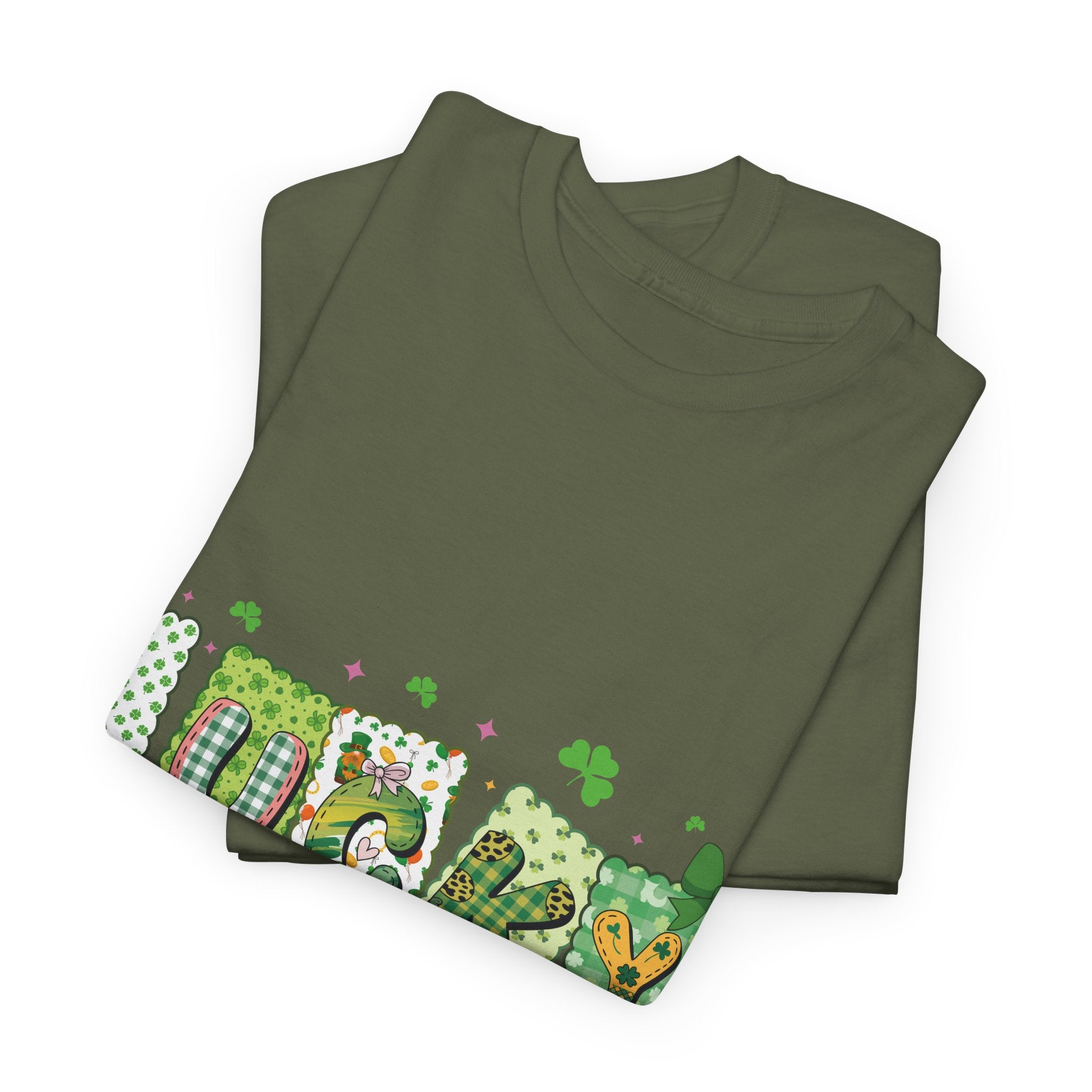 Lucky Patchwork Plaid Clover Tee — St. Patrick’s Day Unisex Cotton T-Shirt