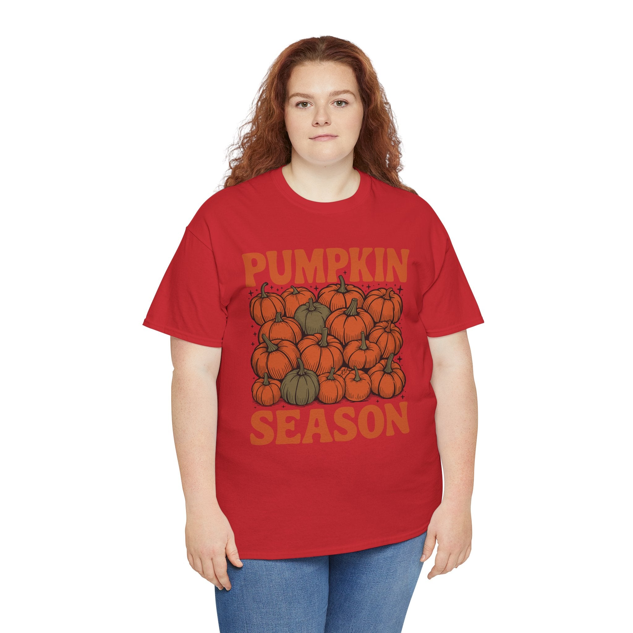 Pumpkin Season Tee — Fall Pumpkin Pile Unisex Cotton Tee
