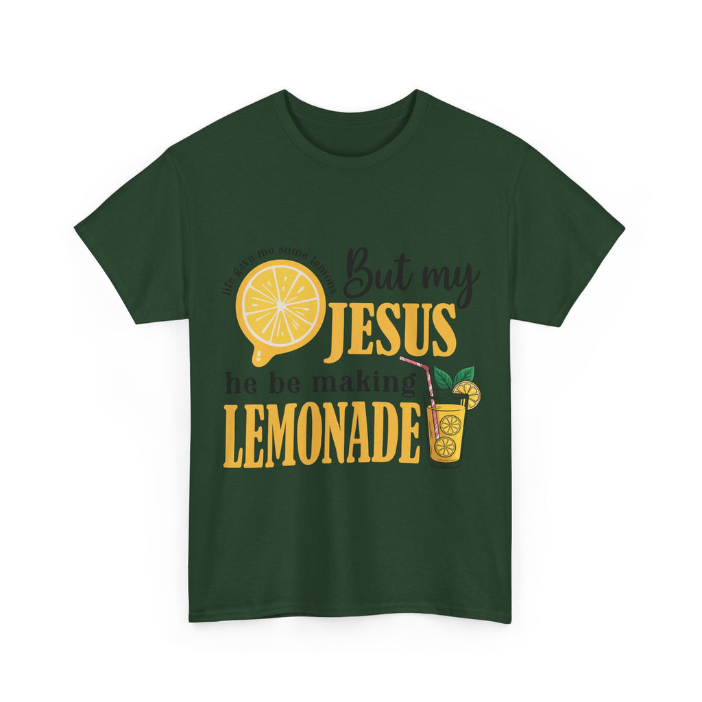 Jesus Lemonade Tee — Lemon Slice & Glass Graphic Christian Unisex Cotton T-Shirt