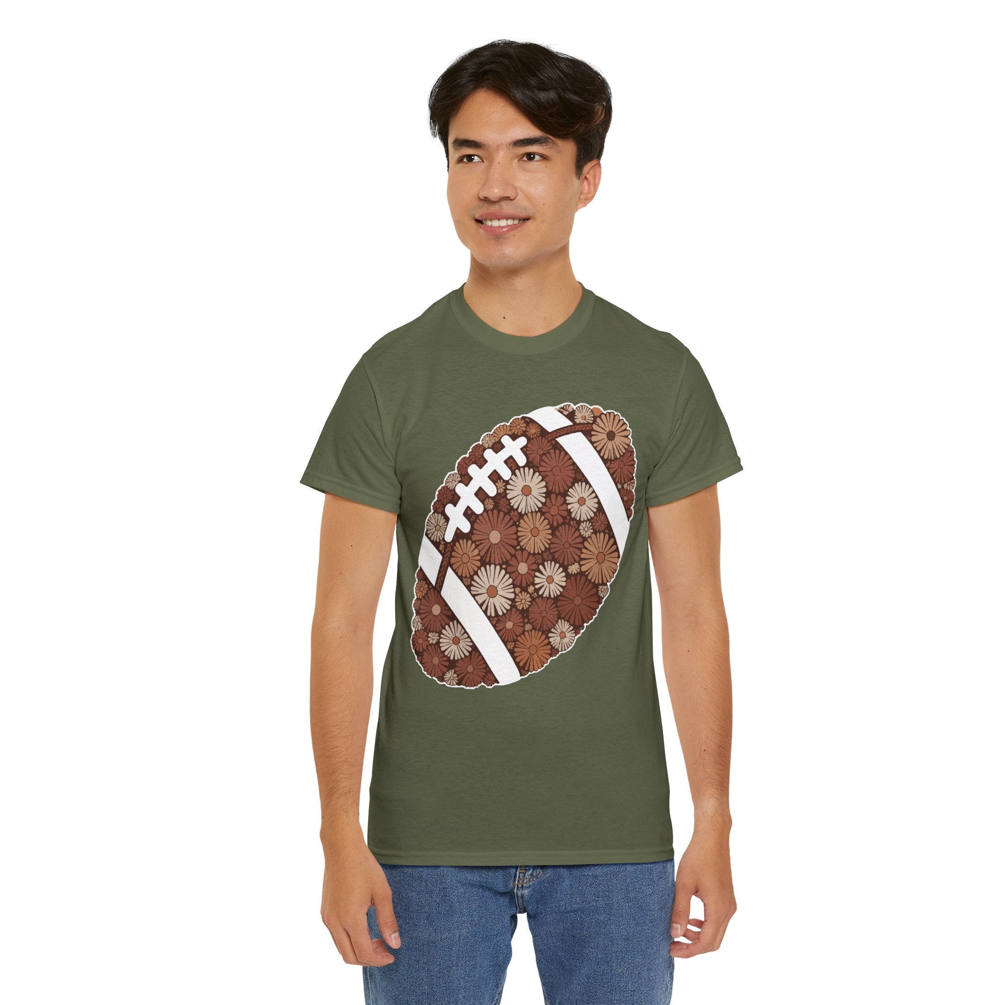 Game Day Touch Down Football Tee — Helmets, Flags & Cheer Icons Unisex Cotton Tee