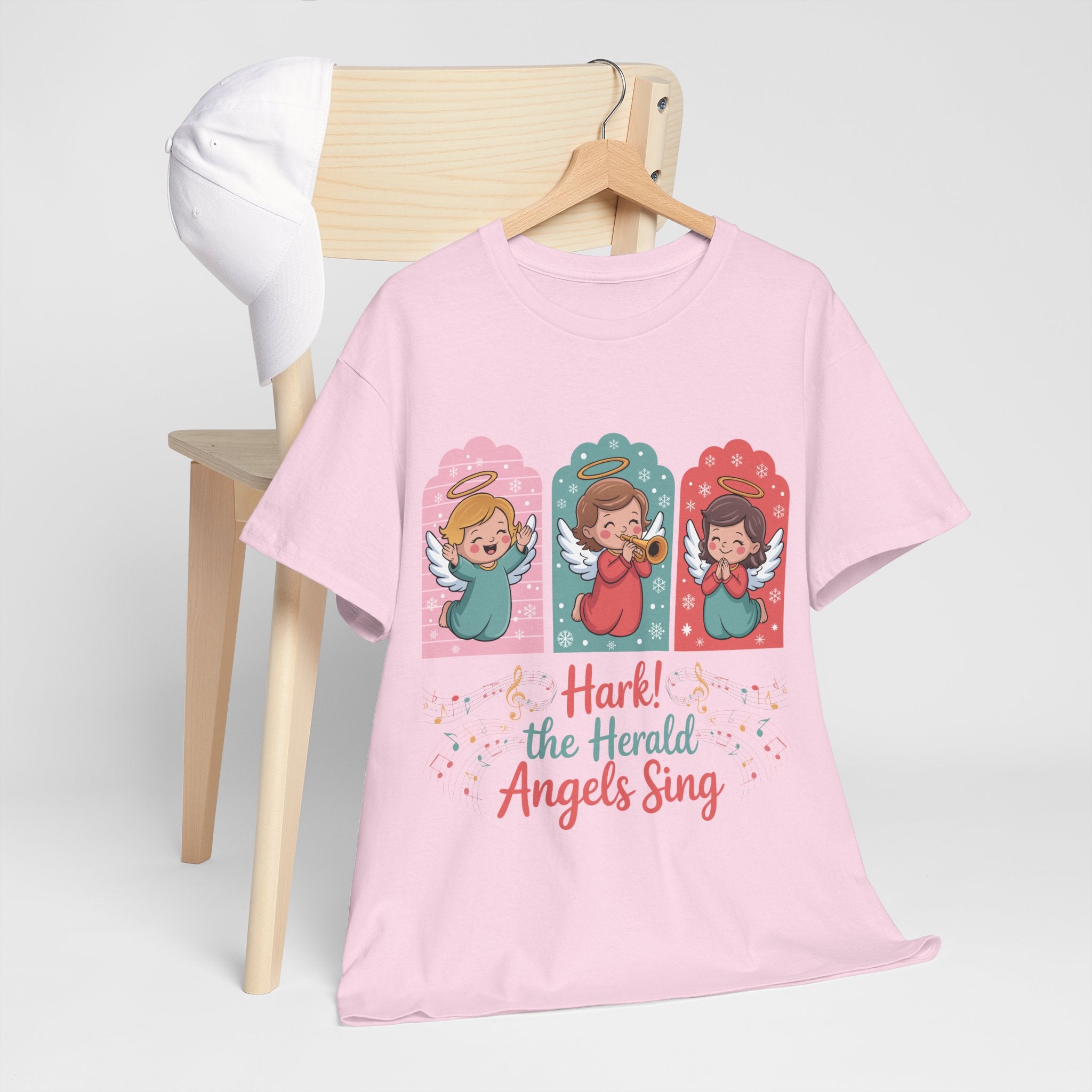 Hark! The Herald Angels Sing Tee — Three Singing Angels Christmas Unisex Cotton T-Shirt