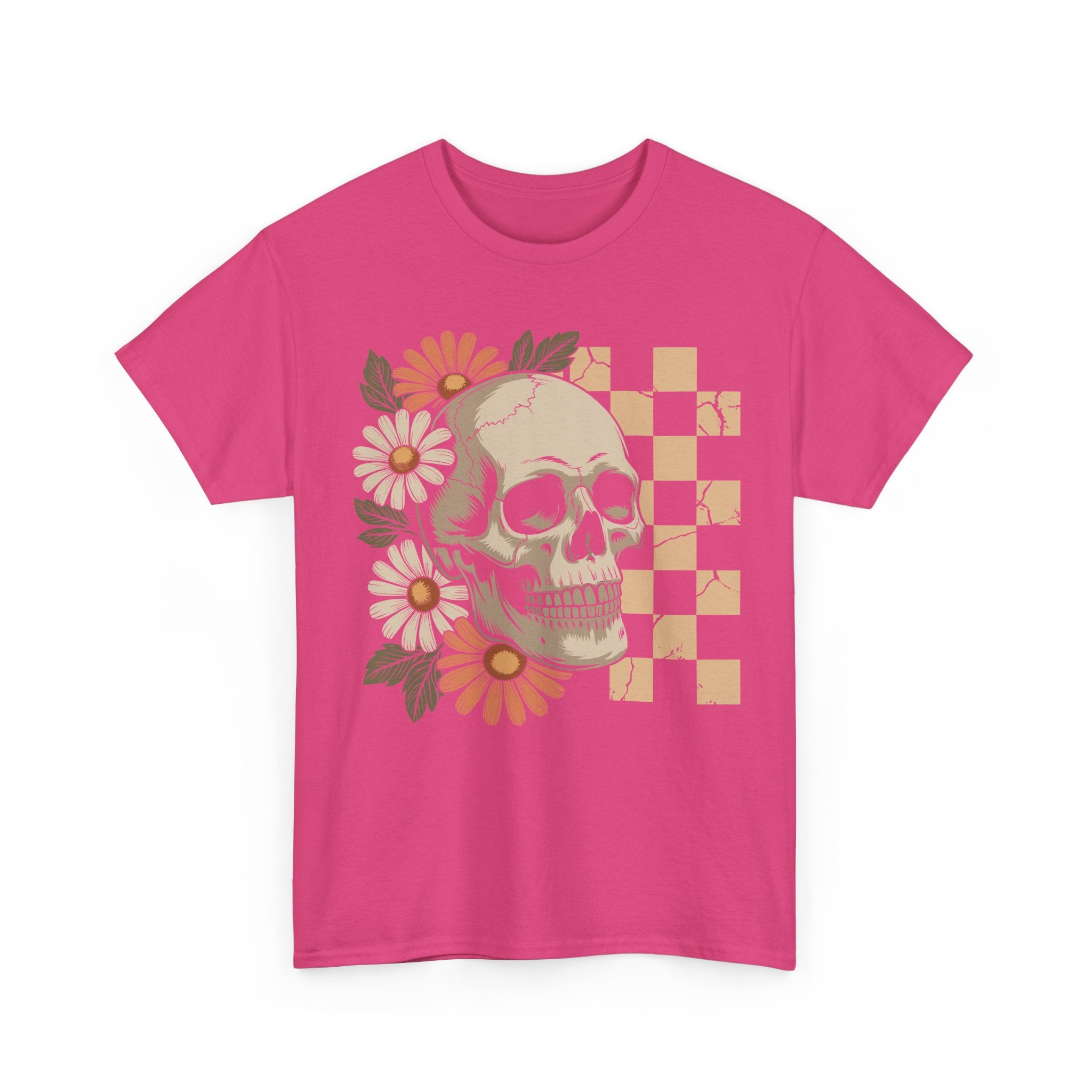 Skull Daisy Unisex Cotton Tshirt