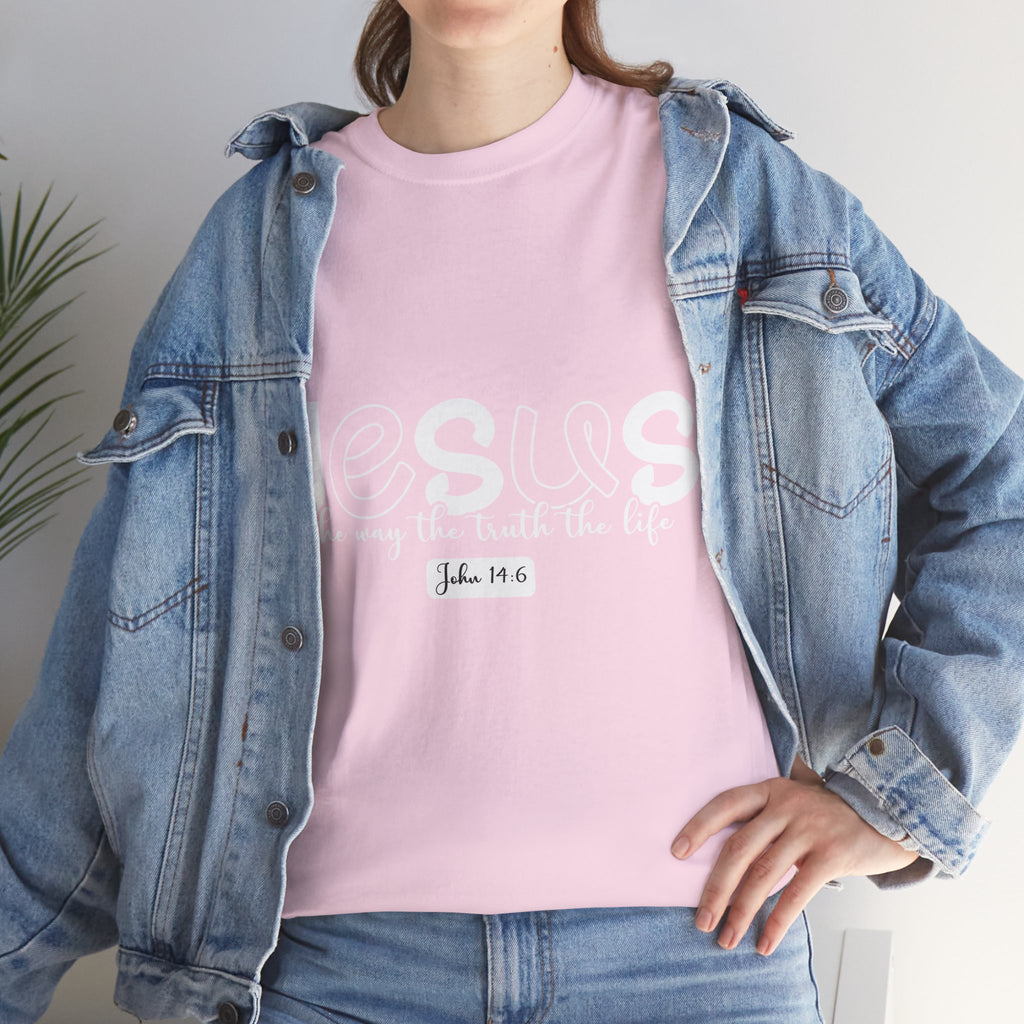 John 14:6 Christian Tee — Minimalist Script Faith T-Shirt