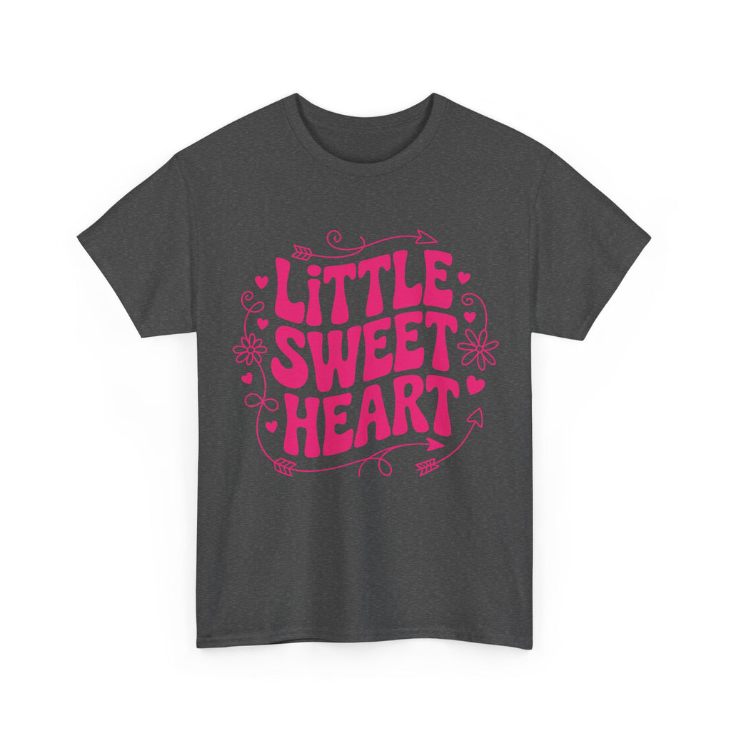 Little Sweetheart Retro Tee — Cute Red Hearts & Flowers Graphic Unisex Cotton Tee