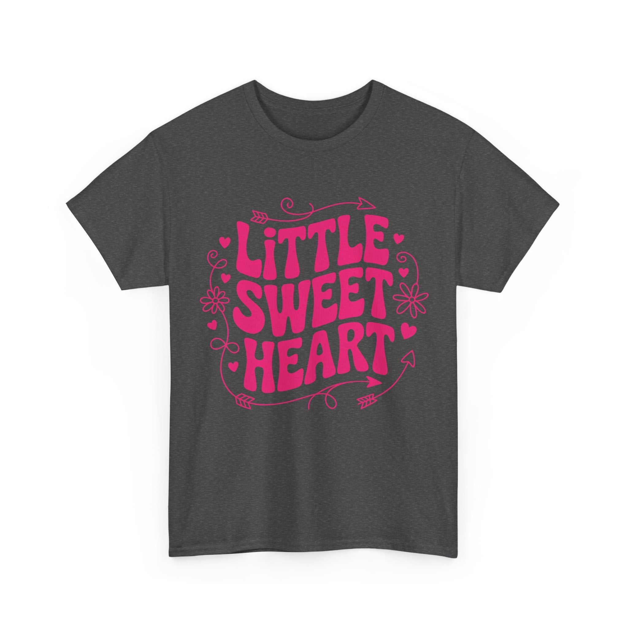 Little Sweetheart Retro Tee — Cute Red Hearts & Flowers Graphic Unisex Cotton Tee