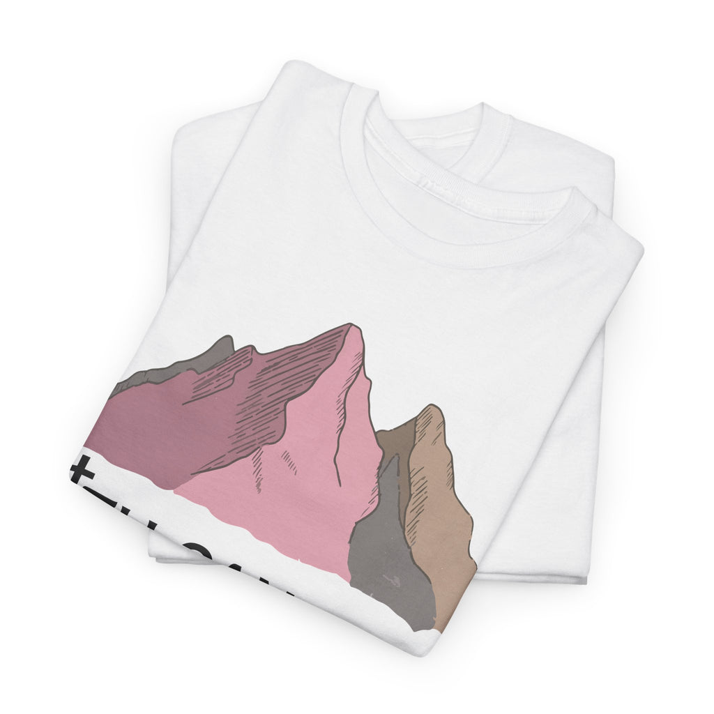 Faith Can Move Mountains Mountain Tee — Pastel Inspirational Christian Unisex Cotton T-Shirt
