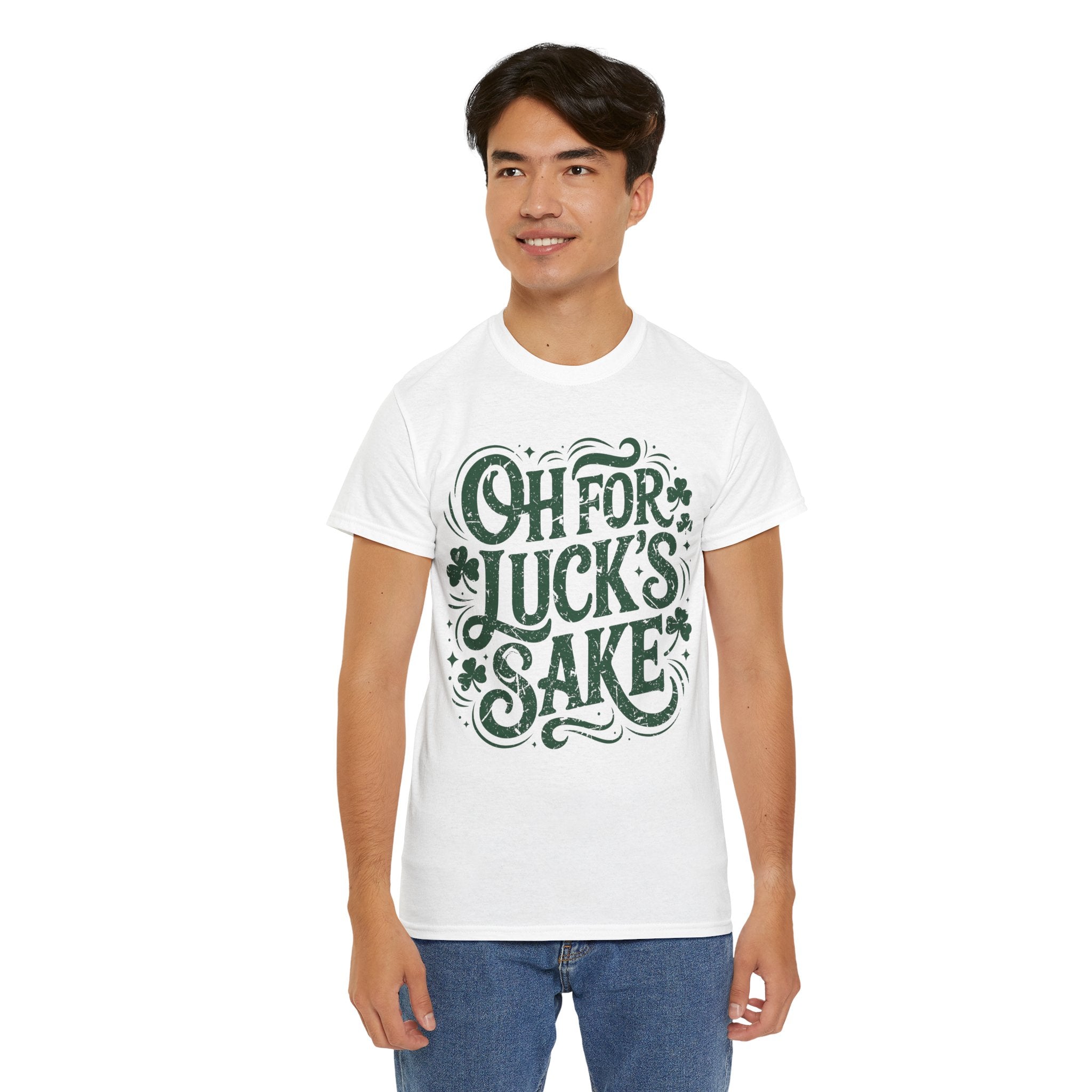 Oh for Luck's Sake Shamrock Unisex Cotton Tee
