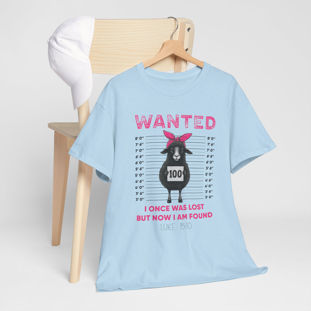 WANTED Black Sheep 'I Once Was Lost But Now I Am Found' Unisex Cotton T-Shirt