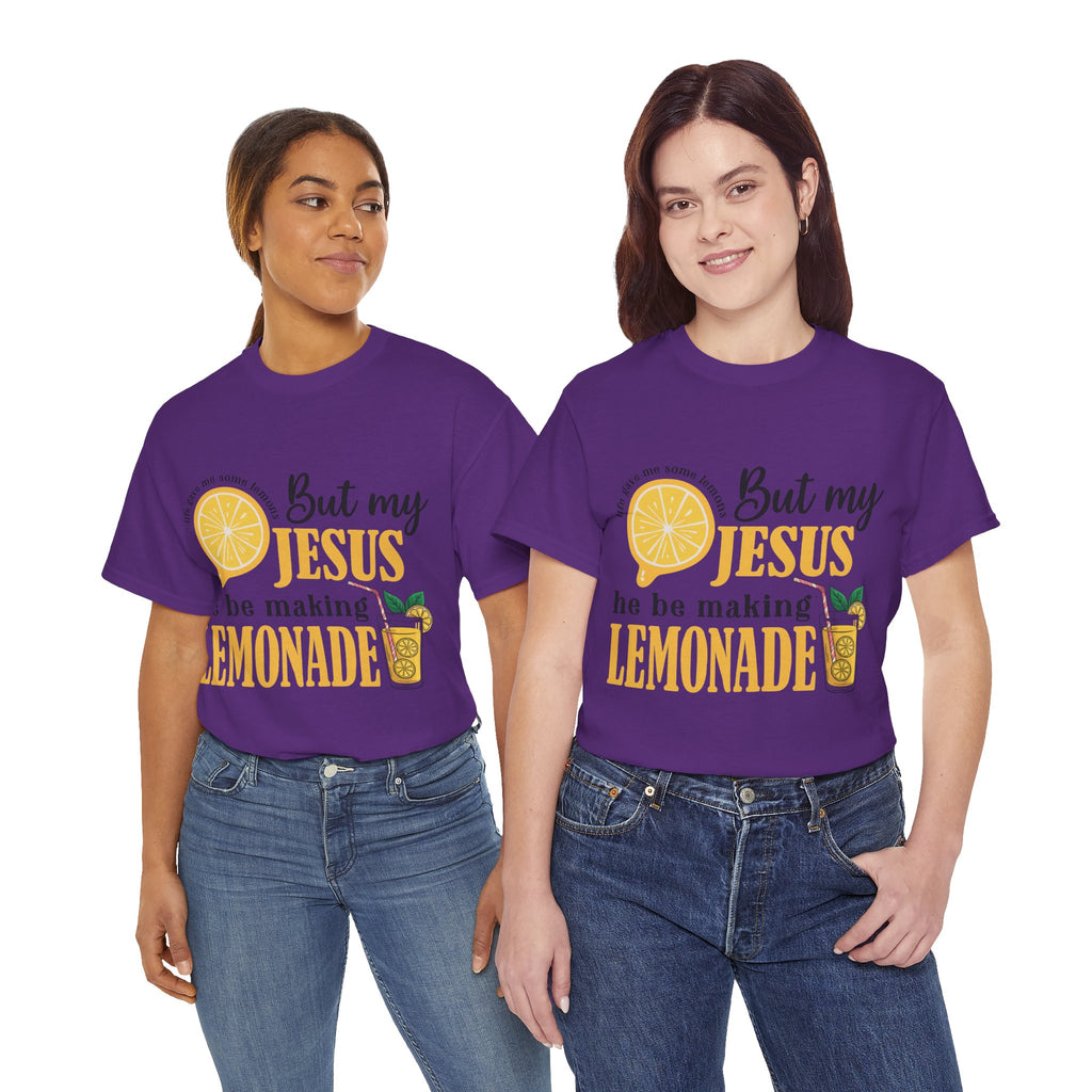 Jesus Lemonade Tee — Lemon Slice & Glass Graphic Christian Unisex Cotton T-Shirt