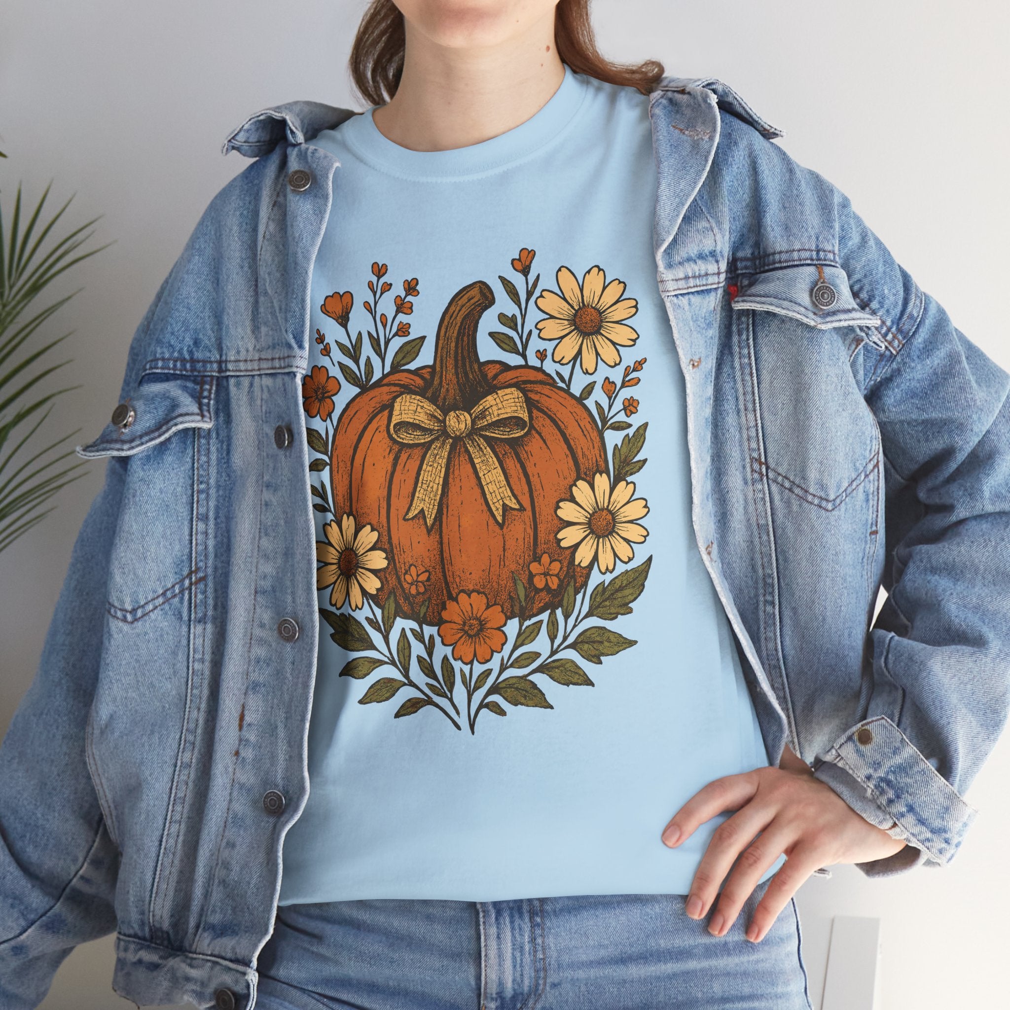 Pumpkin Daisy Unisex Cotton Tee