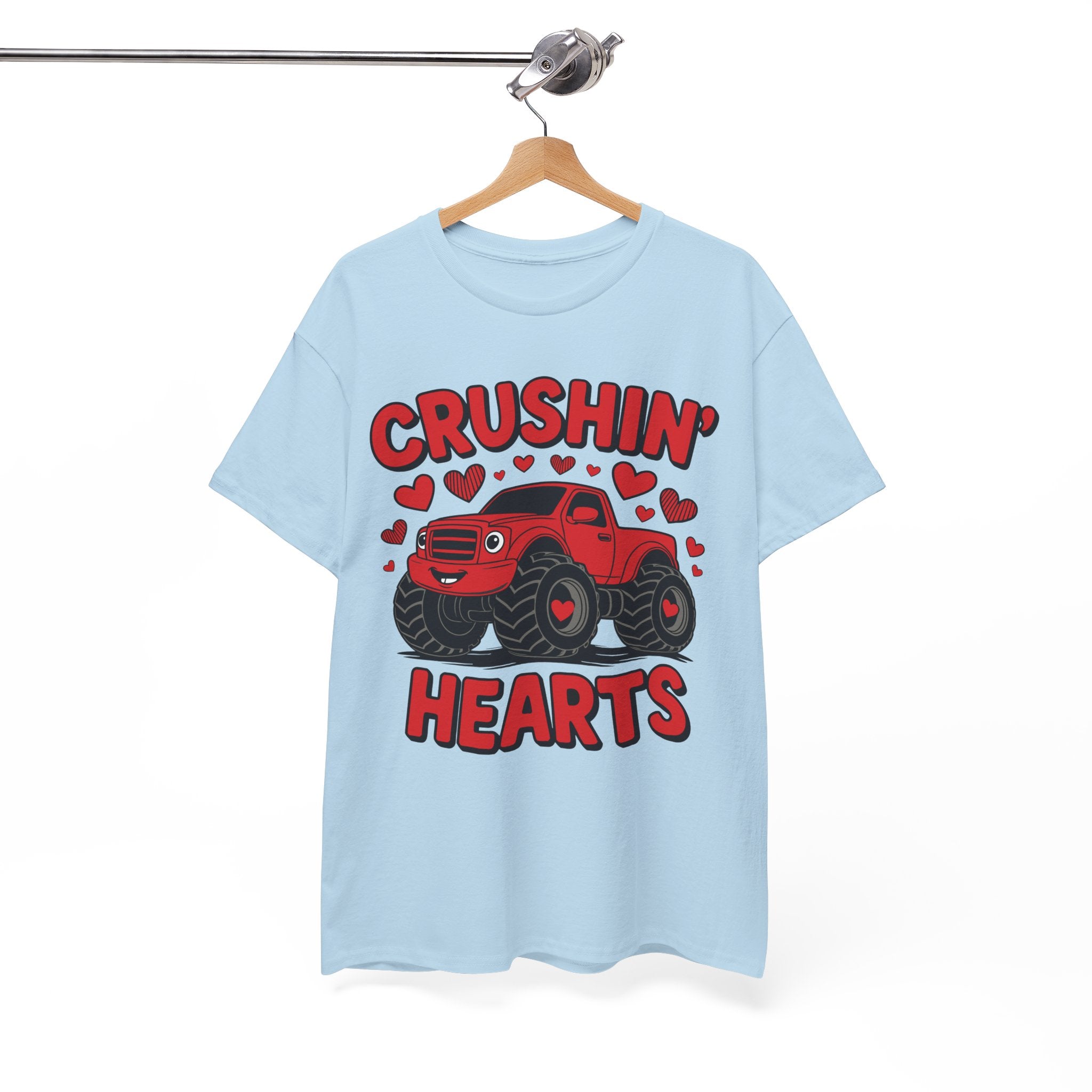 Crushin’ Hearts Valentine Monster Truck Unisex Cotton Tee