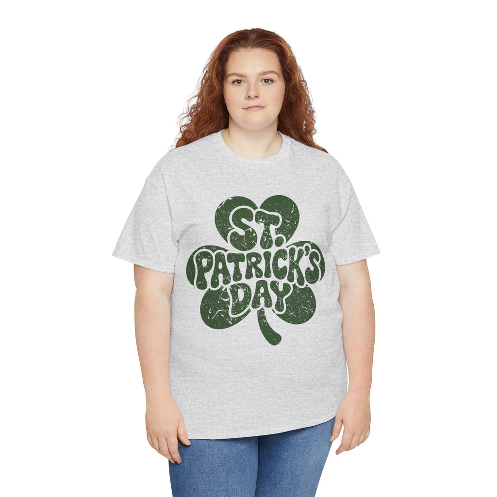 St. Patrick's Day Shamrock Tee — Retro Bubble Lettering Unisex Cotton Tee
