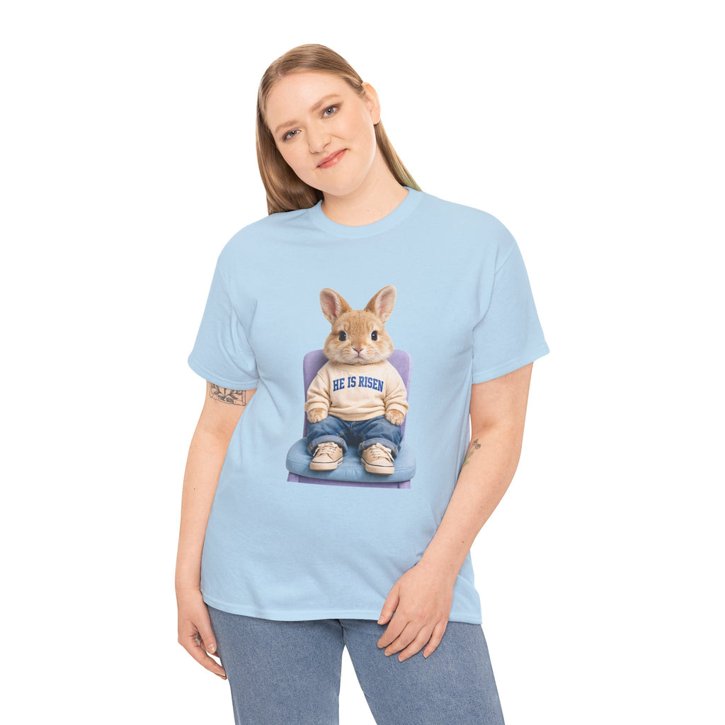 Easter 'He Is Risen' Bunny Unisex Cotton Tee