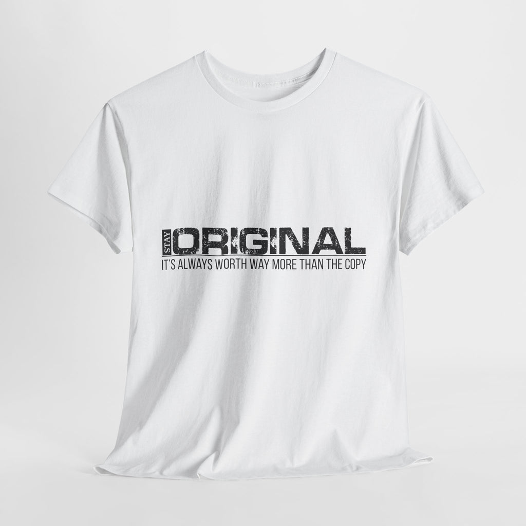 STAY SILENT Minimalist Tee — Vertical Text Black Unisex Cotton Tee