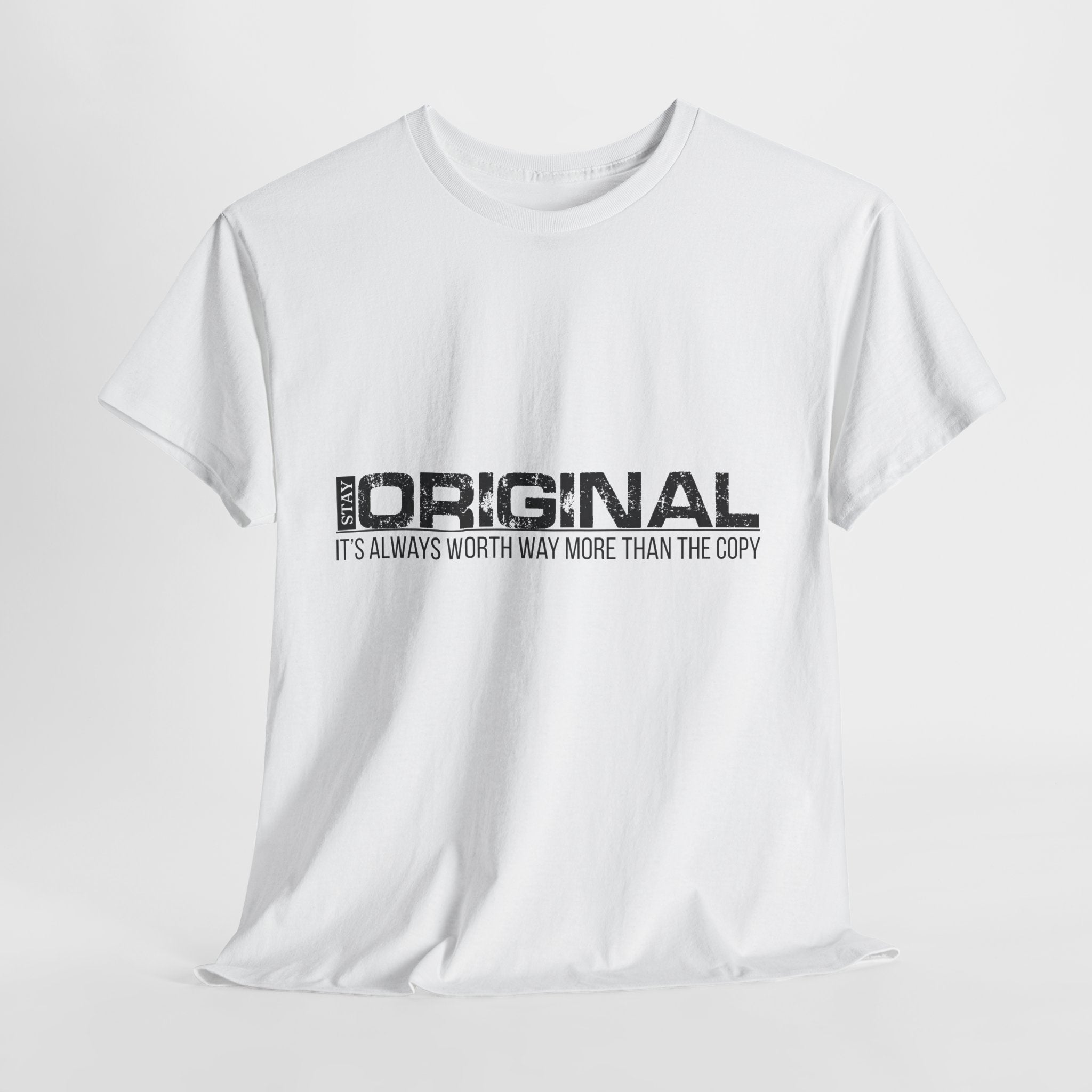 STAY SILENT Minimalist Tee — Vertical Text Black Unisex Cotton Tee