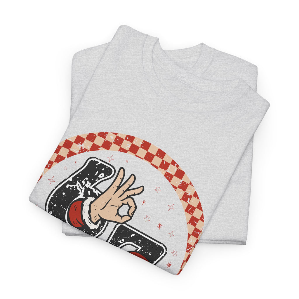 Retro Christmas Tee — Santa '67' & 'Y'all' Red Checkered Graphic.Unisex Cotton Tee