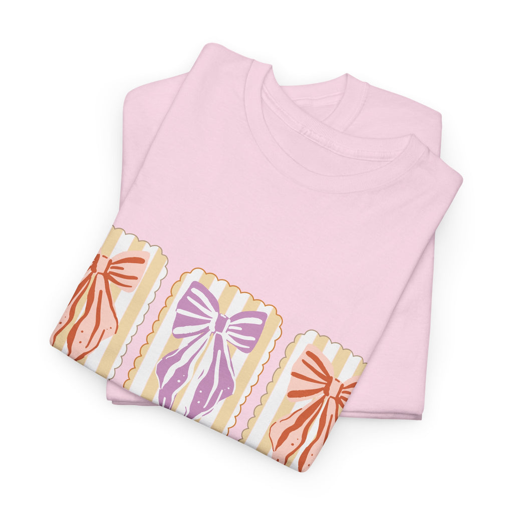 Thankful Grateful Blessed Fall Tee — God Is Faithful Pastel Bows..Unisex Cotton Tee