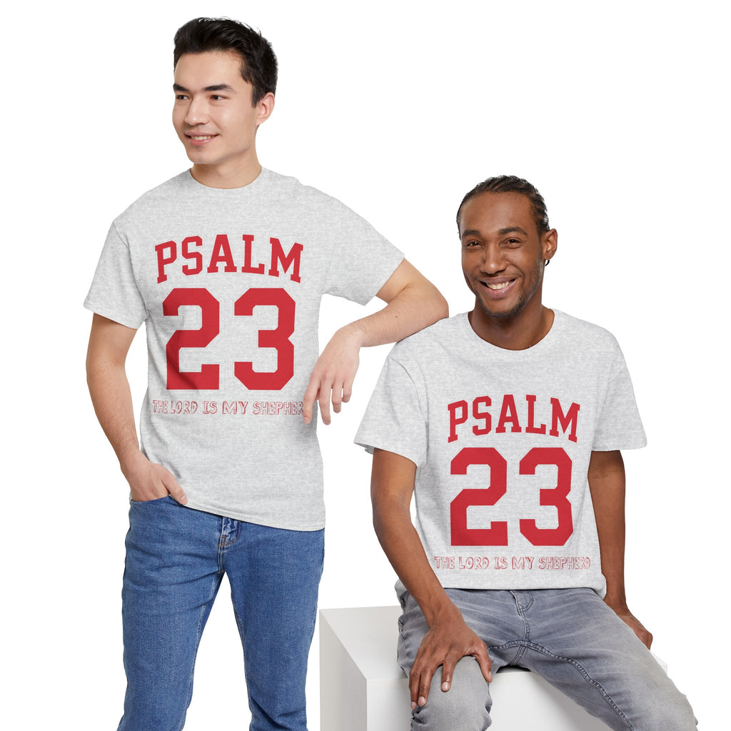 Psalm 23 Varsity T-Shirt — “The Lord Is My Shepherd” Unisex Cotton Tee