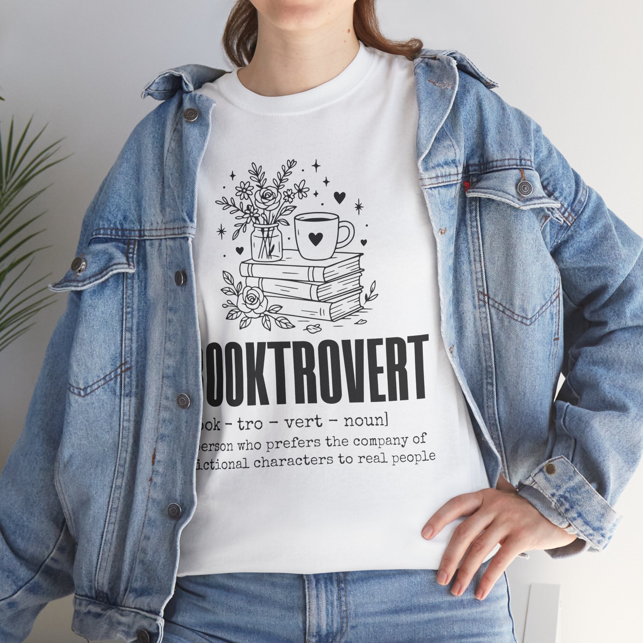 Booktrovert Graphic Tee — "Booktrovert" Definition, Books & Coffee Design Unisex Cotton Tee