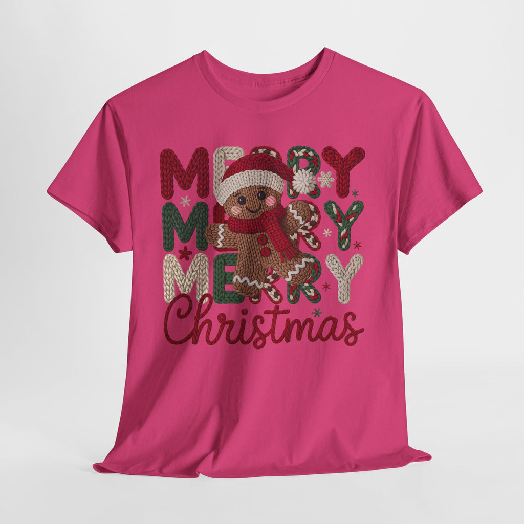 Merry Merry Merry Christmas Gingerbread Unisex Cotton Tee