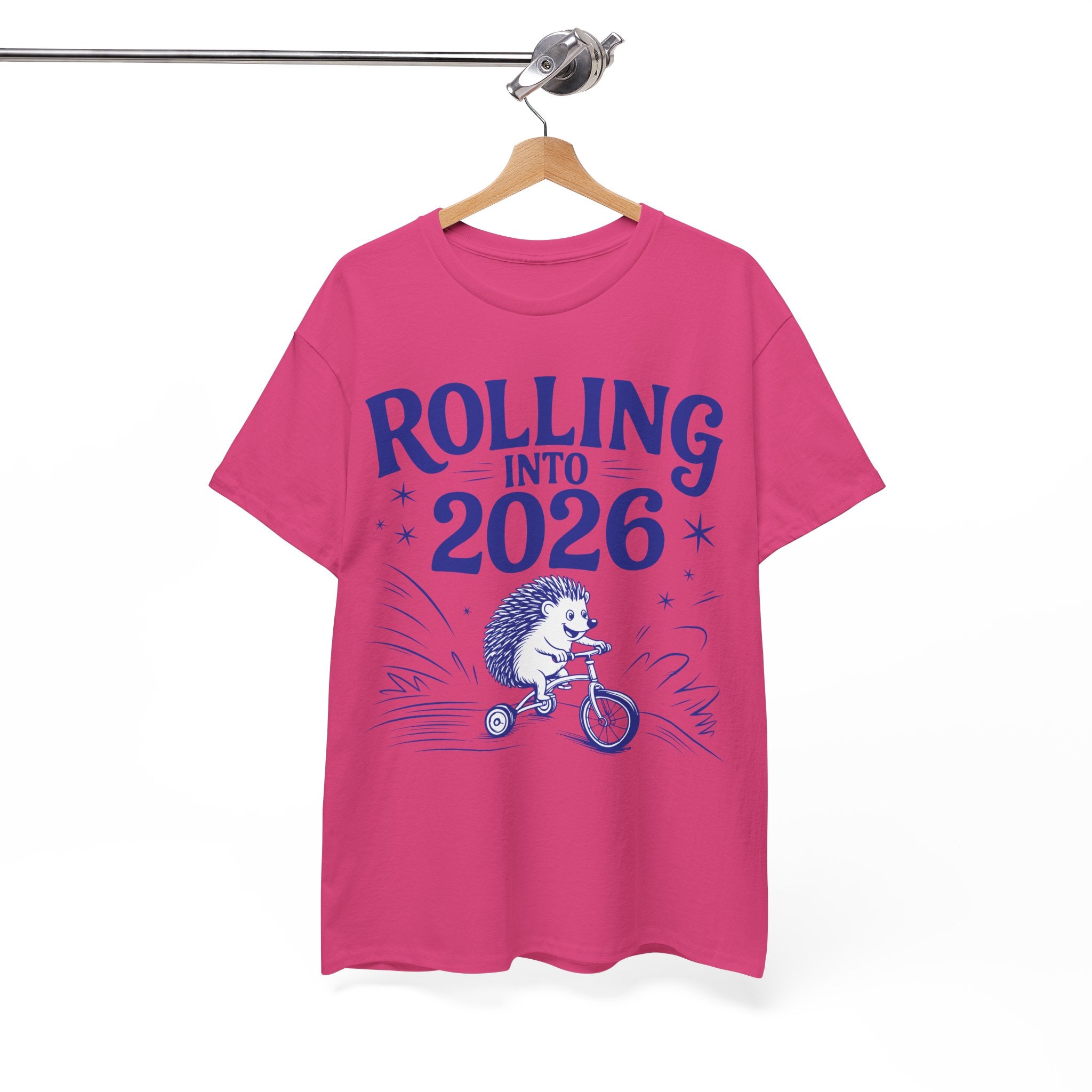 Rolling Into 2026 Hedgehog Tricycle Unisex Cotton Tee