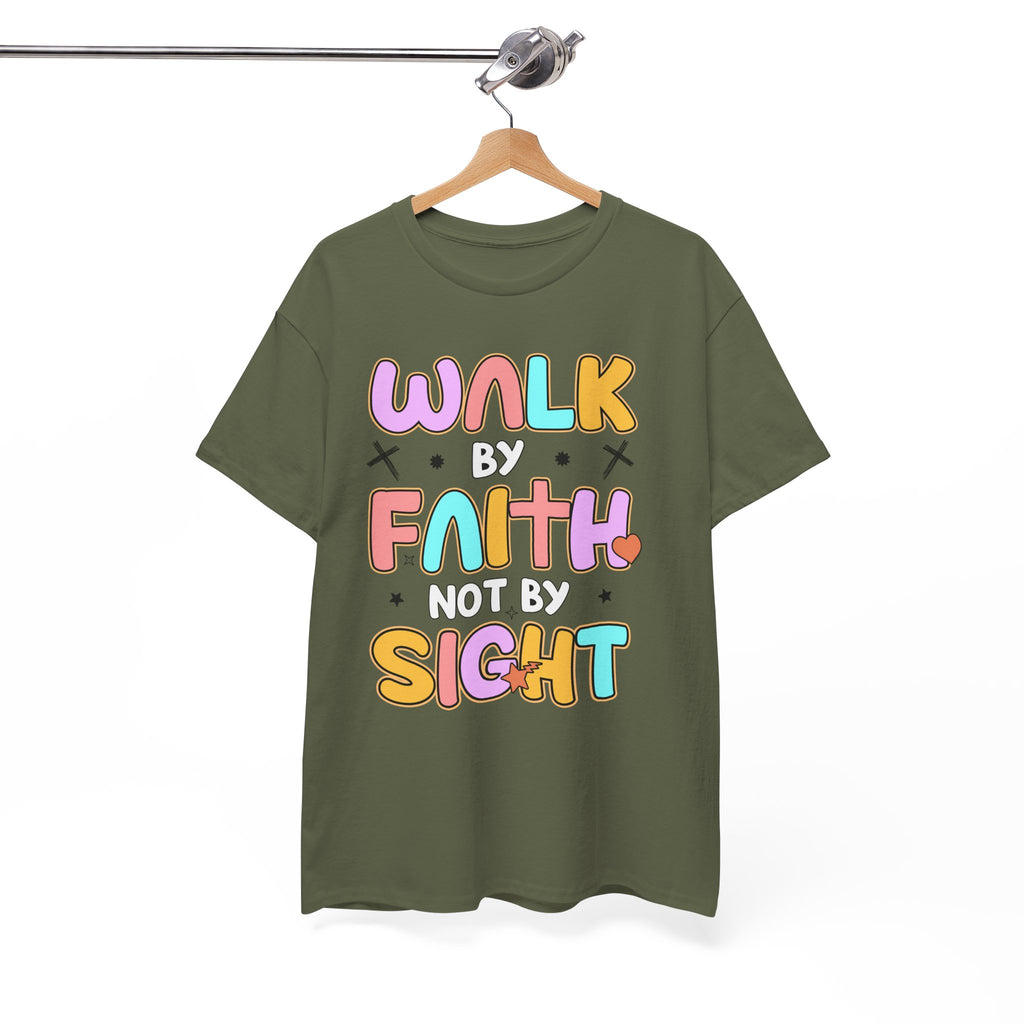 Walk by Faith Not by Sight T-Shirt — Pastel Christian Faith Unisex Cotton Tee