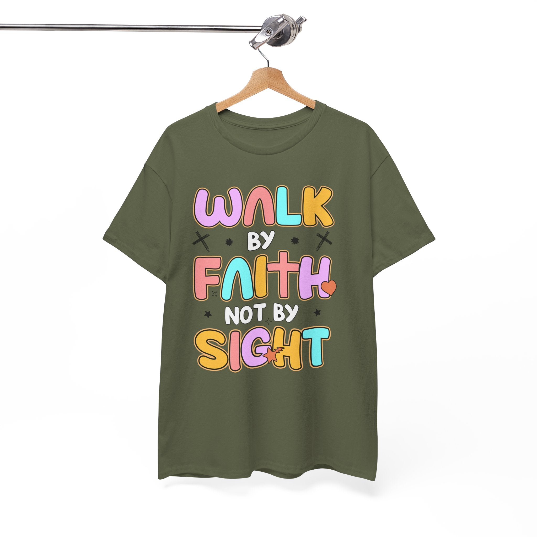 Walk by Faith Not by Sight T-Shirt — Pastel Christian Faith Unisex Cotton Tee