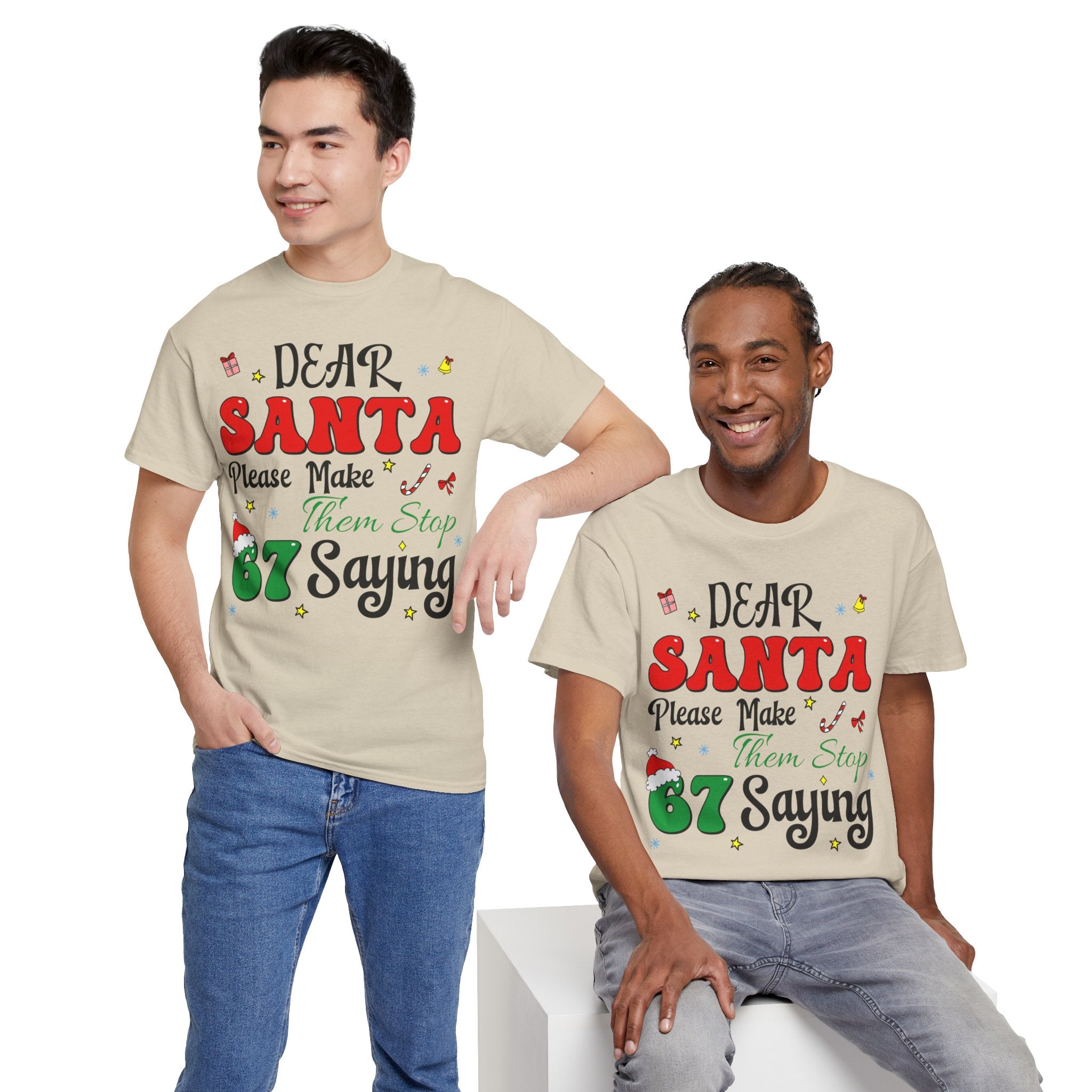 Santa 67 Them Stop Christmas Unisex Cotton Tee