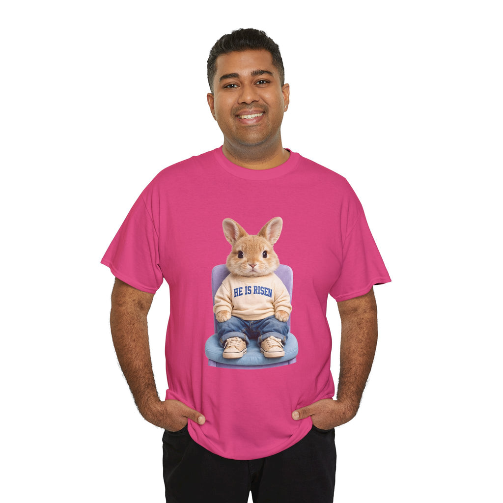 Easter 'He Is Risen' Bunny Unisex Cotton Tee