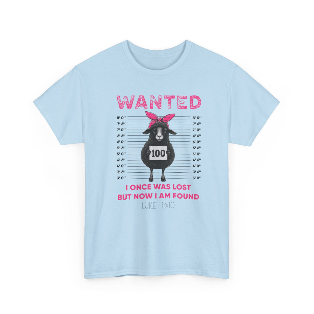 WANTED Black Sheep 'I Once Was Lost But Now I Am Found' Unisex Cotton T-Shirt