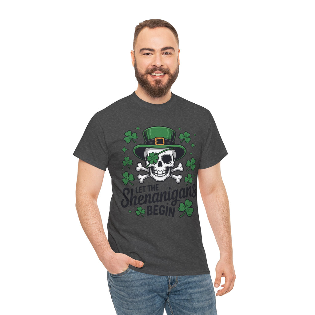 Let the Shenanigans Begin — Leprechaun Skull Unisex Cotton T-Shirt