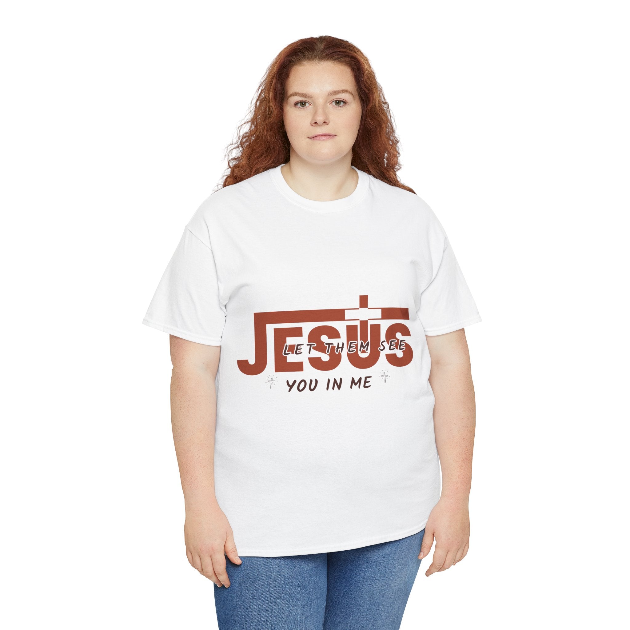 Jesus, Let Them See You in Me T-Shirt — Minimalist Christian Cross Unisex Cotton Tee