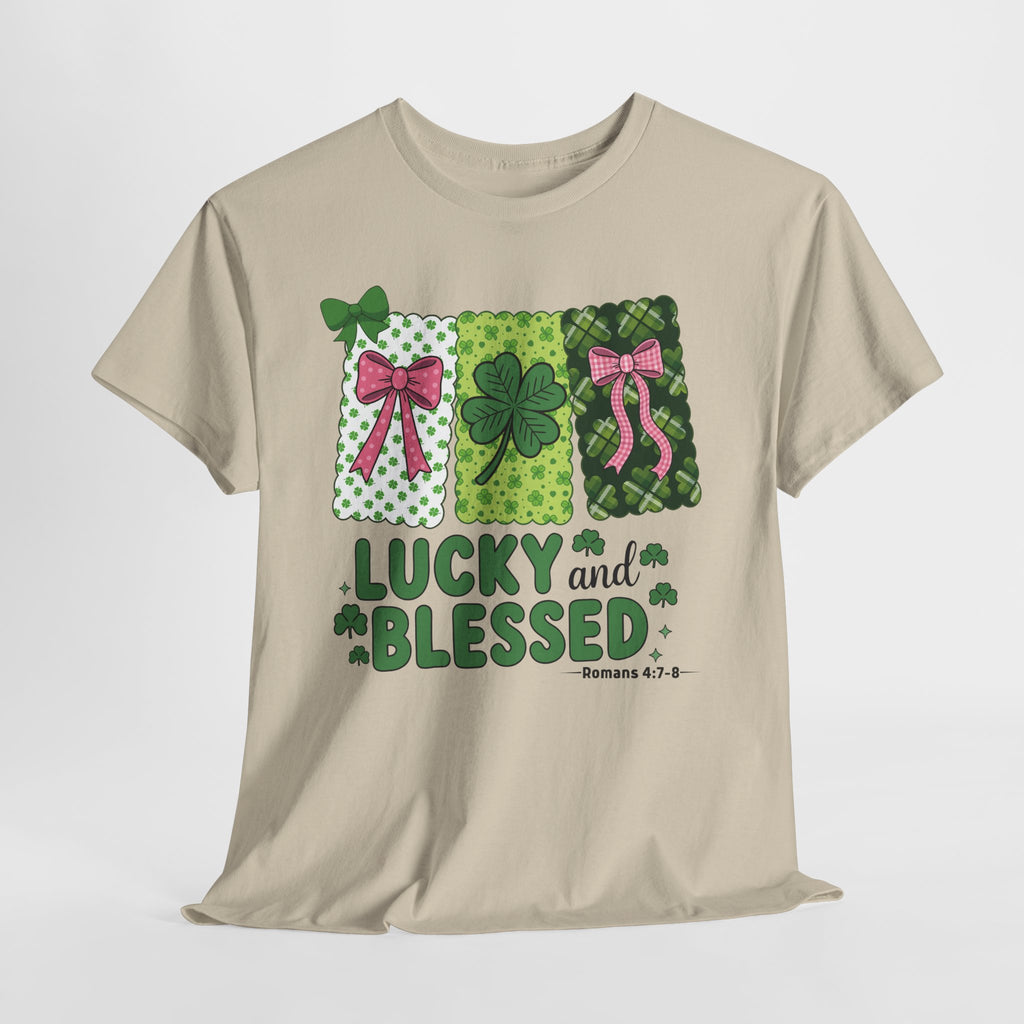 Lucky and Blessed Clover Unisex Cotton Tee