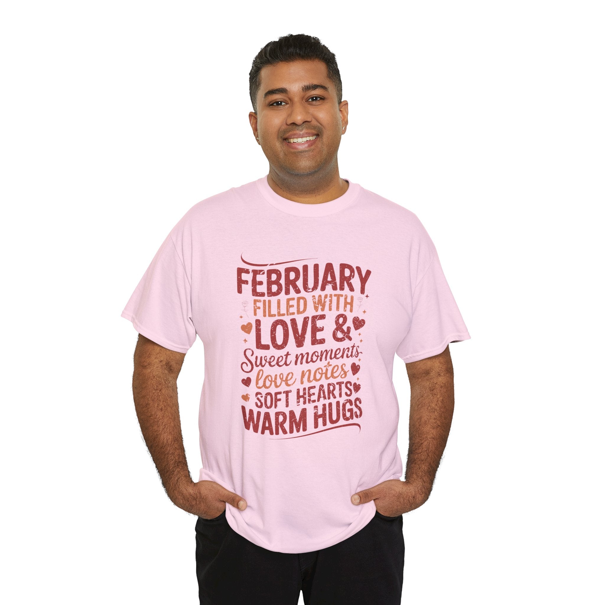 February Filled With Love Tee — Cozy Love Notes Valentine's Unisex Cotton Tshirt