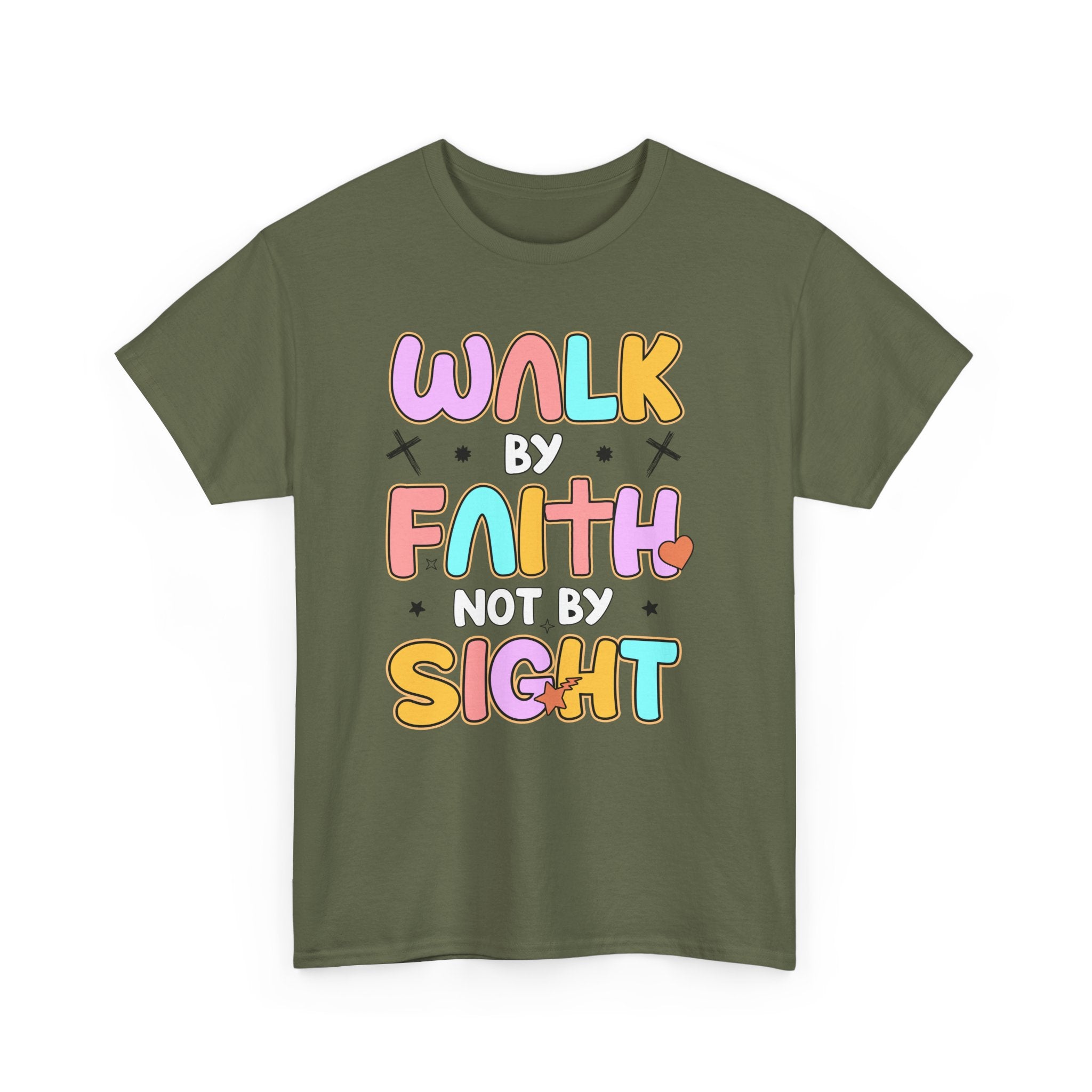 Walk by Faith Not by Sight T-Shirt — Pastel Christian Faith Unisex Cotton Tee