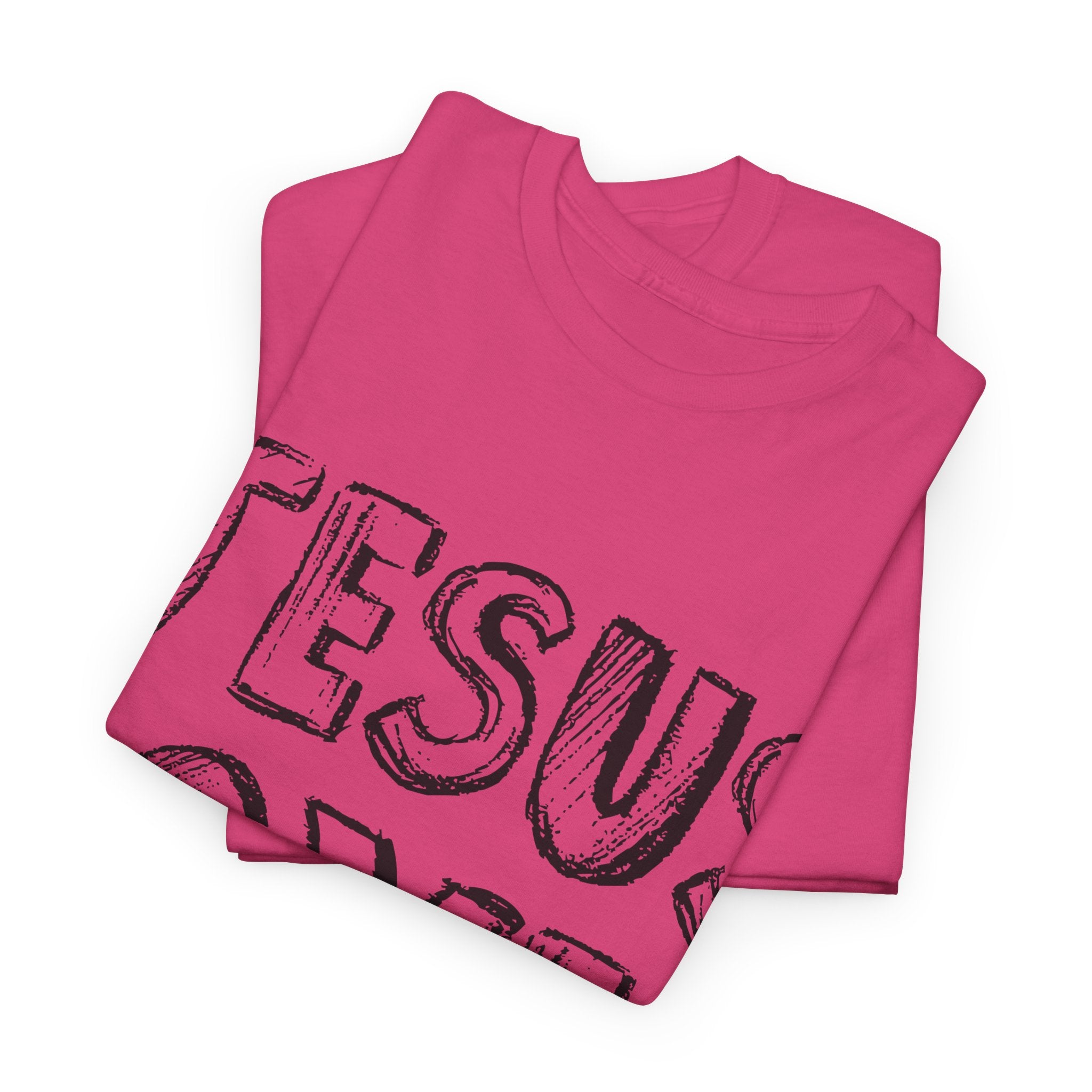 Jesus Loves You Chalk-Style Tee — Crosses & Stars Christian UNisex Cotton T-Shirt